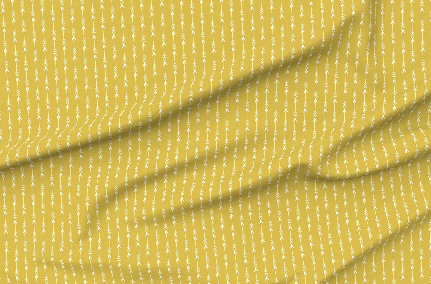 Arrow Arrows Mustard Yellow Nursery Printed Velvet Fabric by The Yard - Upholstery, Home Decor & Apparel Fabric | Perfect for DIY Curtains, Pillows & Baby Nursery Projects