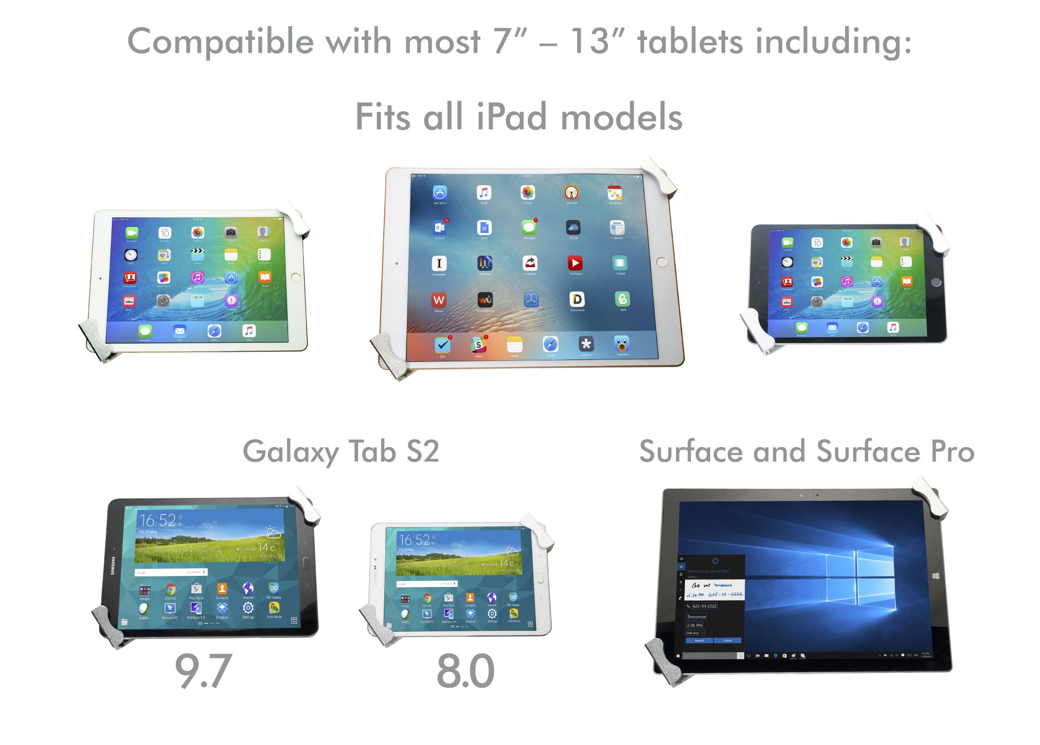 Wall Mount Tablet Enclosure - Secure Locking System with Key, Flexible Joint for 7-13