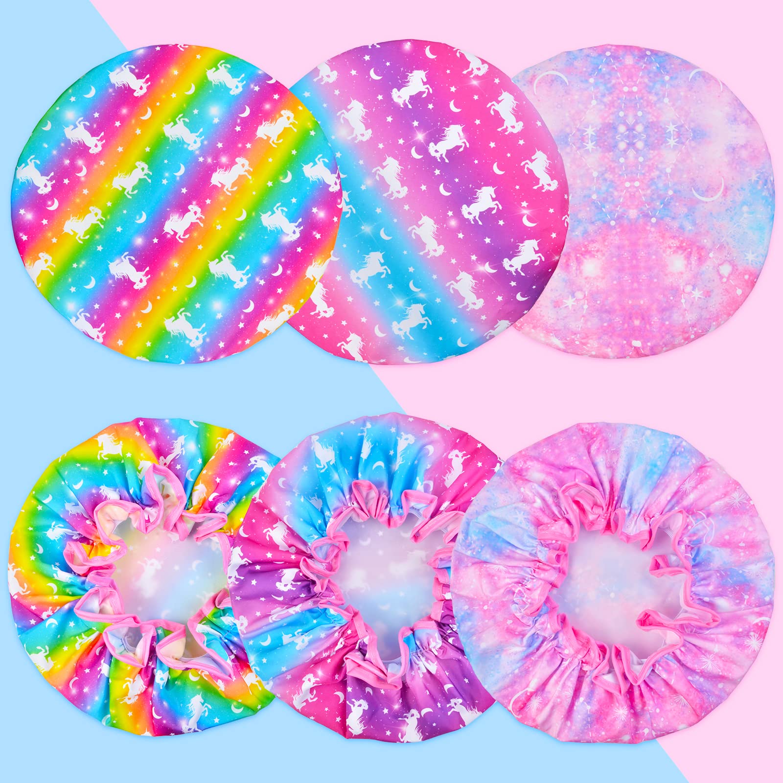 Unicorn Shower Cap for Kids - Adjustable Waterproof Shower Cap for Girls with Long Hair, Cute Rainbow Design for Toddlers & Children - Perfect for Bath Time, Swimming & Hair Protection