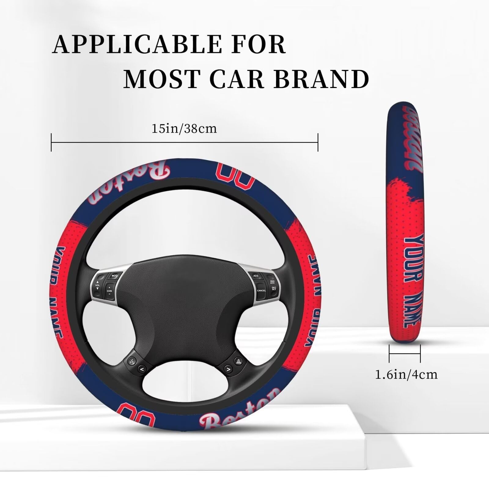 Custom Boston Car Steering Wheel Cover - Anti-Slip 15