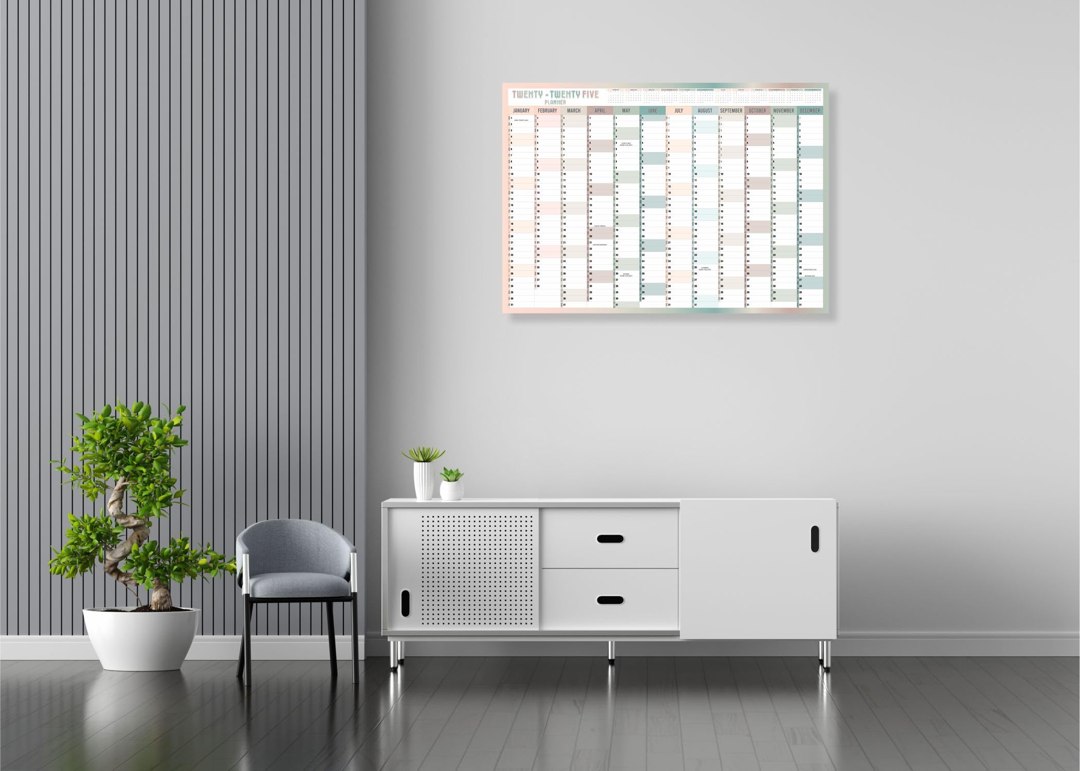 2025 A1 Wall Planner - Large Yearly Calendar from Jan to Dec | Academic & Office Planning Poster (59.4x84.1cm) for Students, Family, School & Work | Perfect for Study Schedules, Project Tracking & Home Organization