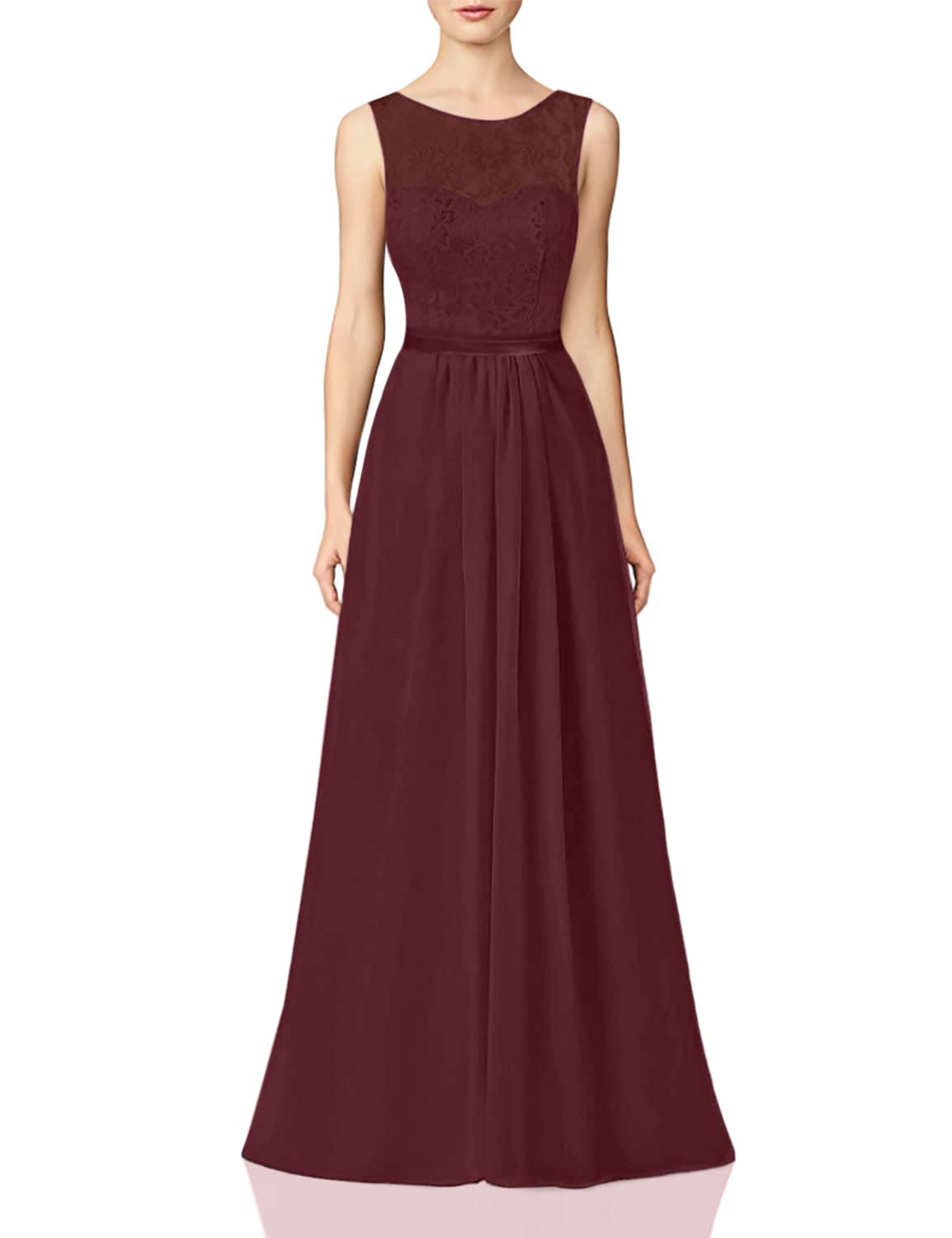 Elegant Long Lace Bridesmaid Dresses for Prom & Formal Evening Events - A-Line Chiffon Gowns for Weddings, Parties & Special Occasions