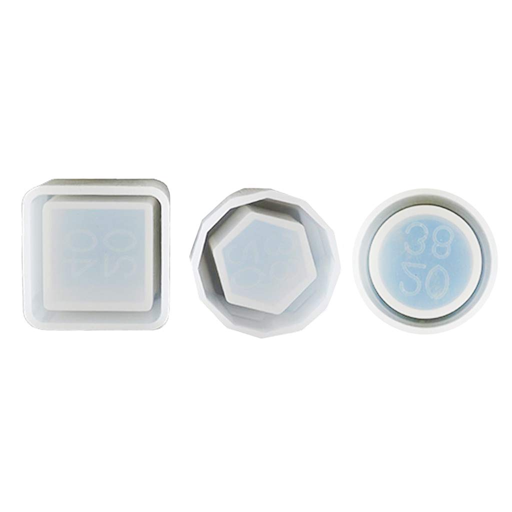 oshhni 3Pcs Epoxy Resin Silicone Molds Set - Large Round, Square & Hexagon Shapes for DIY Coasters, Ashtrays, Flower Pots, Candle Holders, Soap Dishes & Jewelry Trays - Perfect for Home Decor, Craft Projects & Gift Making