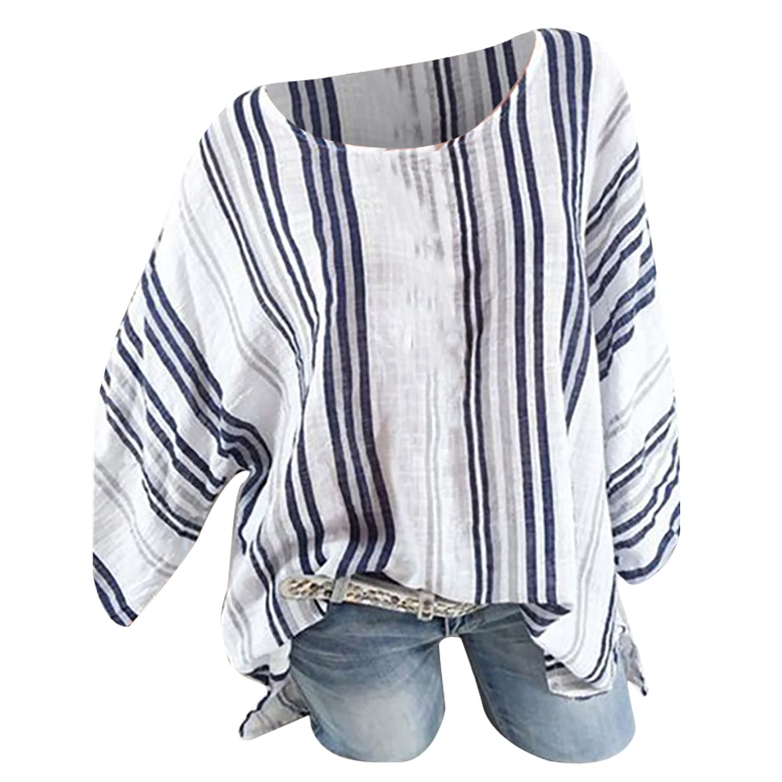 Women's Pleated School T-Shirts - Thin Summer Short Sleeve Floral Blouses - Breathable V-Neck Casual Crop Top - Loose Fit for School, Work & Summer Outings