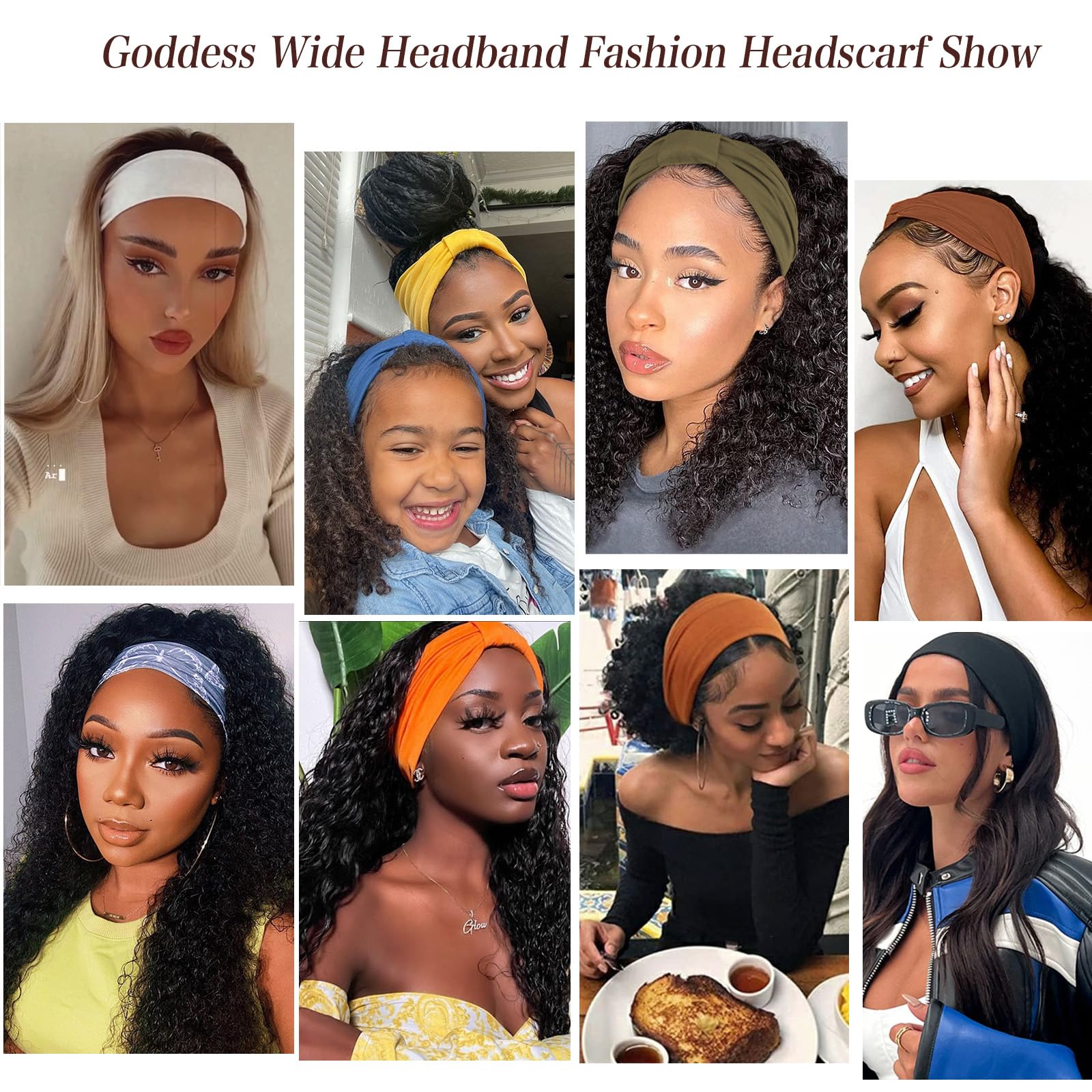XTREND 4 Pack Bohemian Style Elastic Headbands - Non-Slip Wide Headscarves for Women, Yoga, Sports & Outdoor Activities - Fashion Hair Accessories for Black Women (Printed Design)