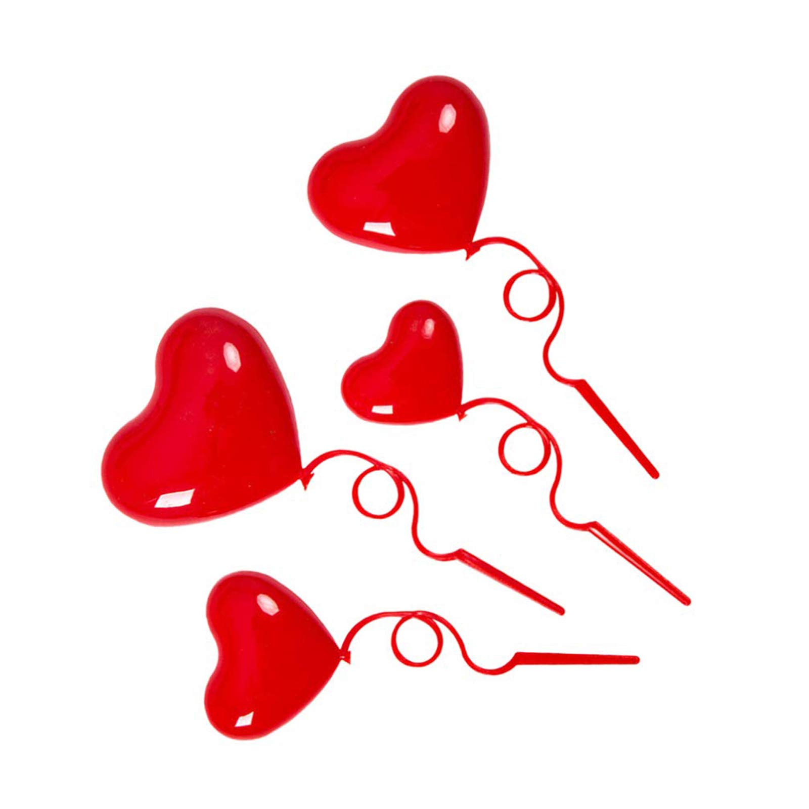 BinaryABC Red Heart Cake Toppers - 20Pcs Valentine's Day Cake Decorations for Wedding, Anniversary & Romantic Party Supplies | Perfect for Cupcakes, Desserts & DIY Baking Projects