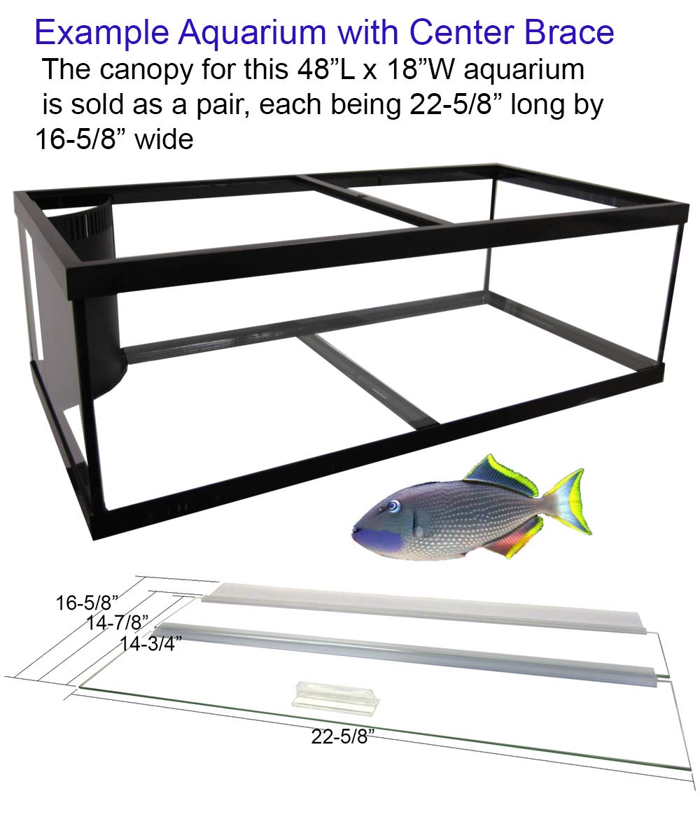 Premium Glass Canopy for Aquariums 10-200 Gallon - Fits Tanks With/Without Center Braces (48