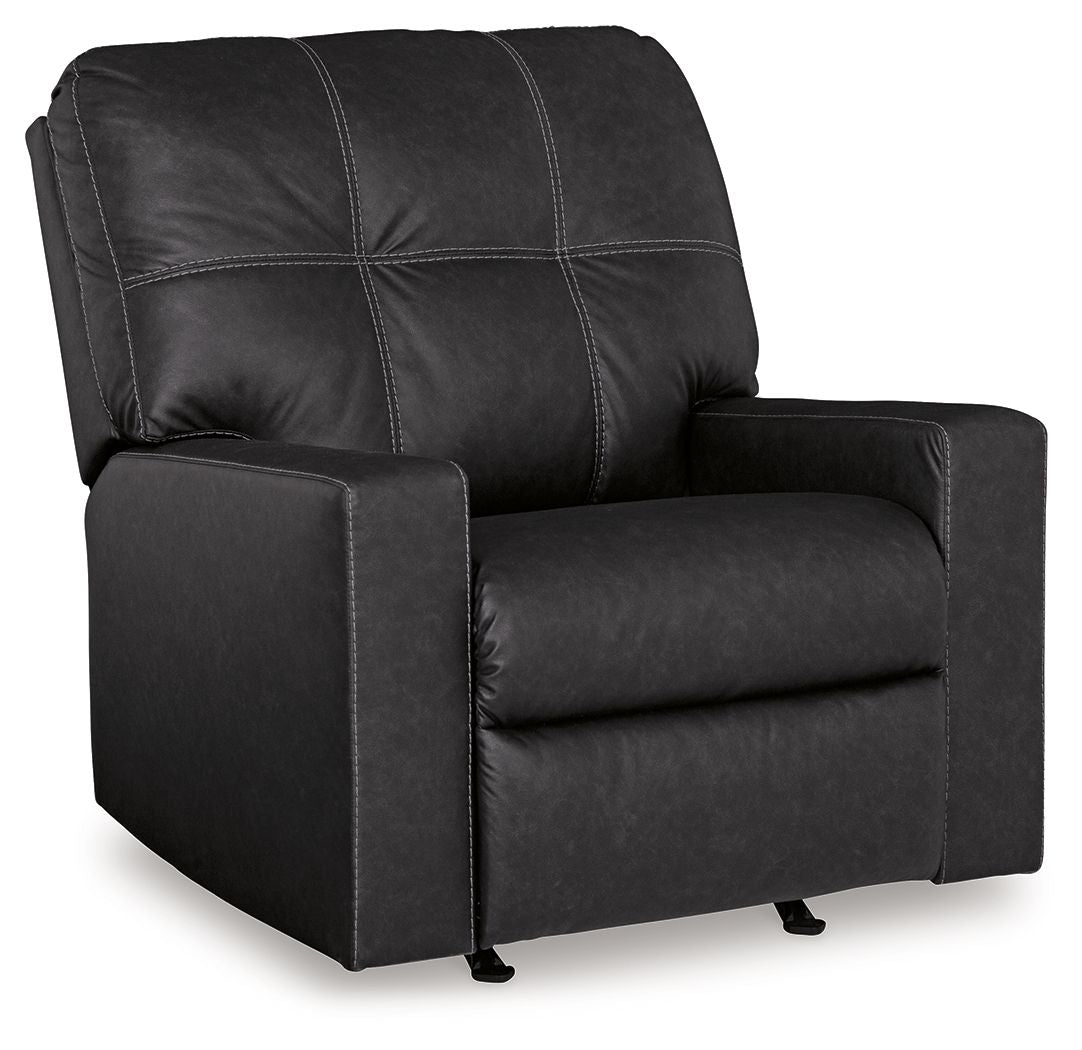 Barlin Mills Carbon Rocker Recliner Chair - Faux Leather Living Room Furniture for Relaxing & Watching TV
