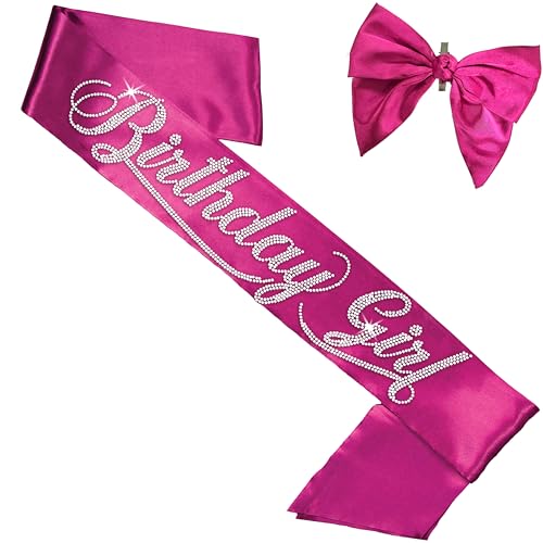 2 Piece Set: Birthday Girl (Rhinestone Magenta)