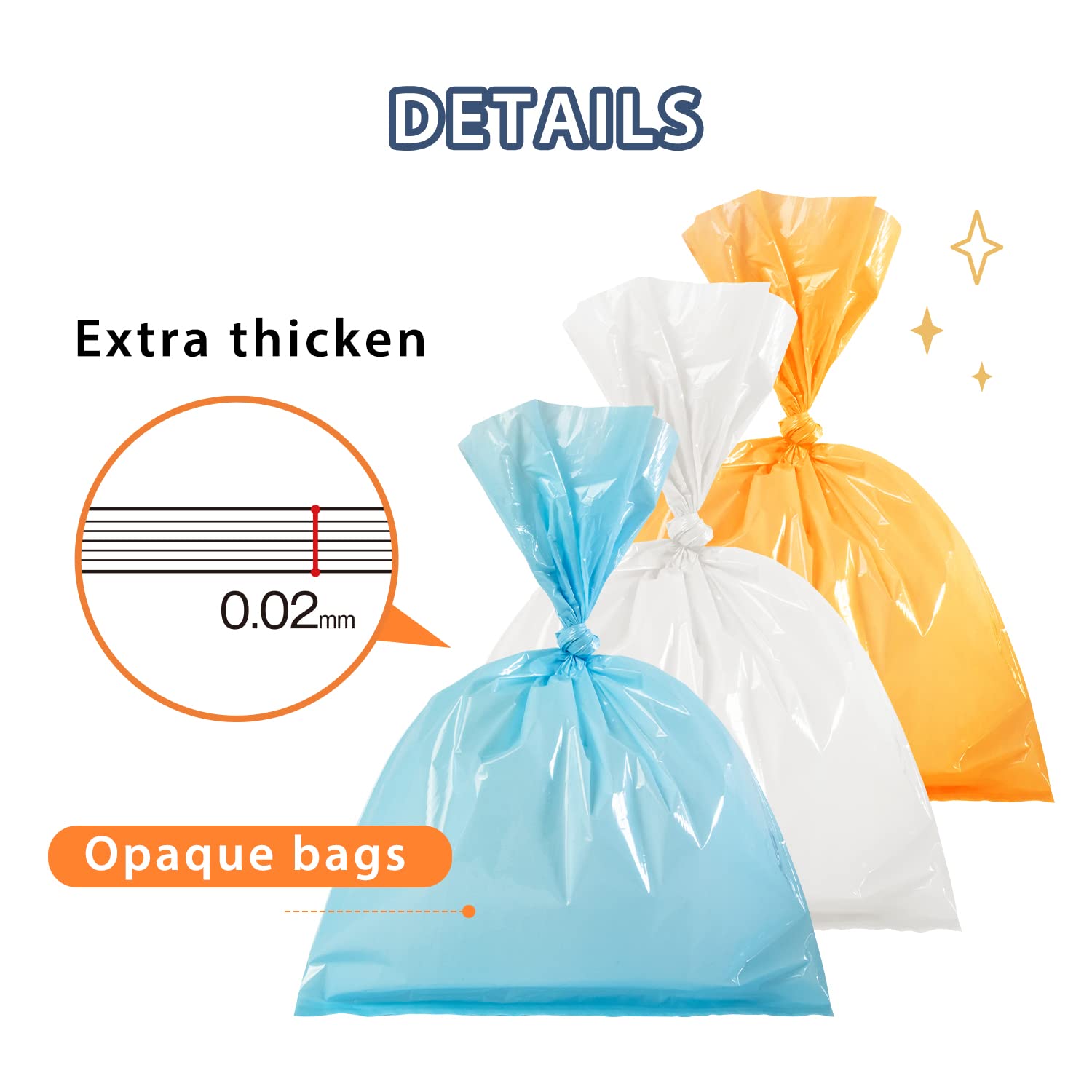 Odor Sealing Cat Waste Disposal Bags - 150 Count Unscented Cat Litter Bags, Large Capacity Pet Poop Bags for Litter Box & Diaper Disposal (Blue) - Perfect for Home, Travel & Outdoor Use with Cats