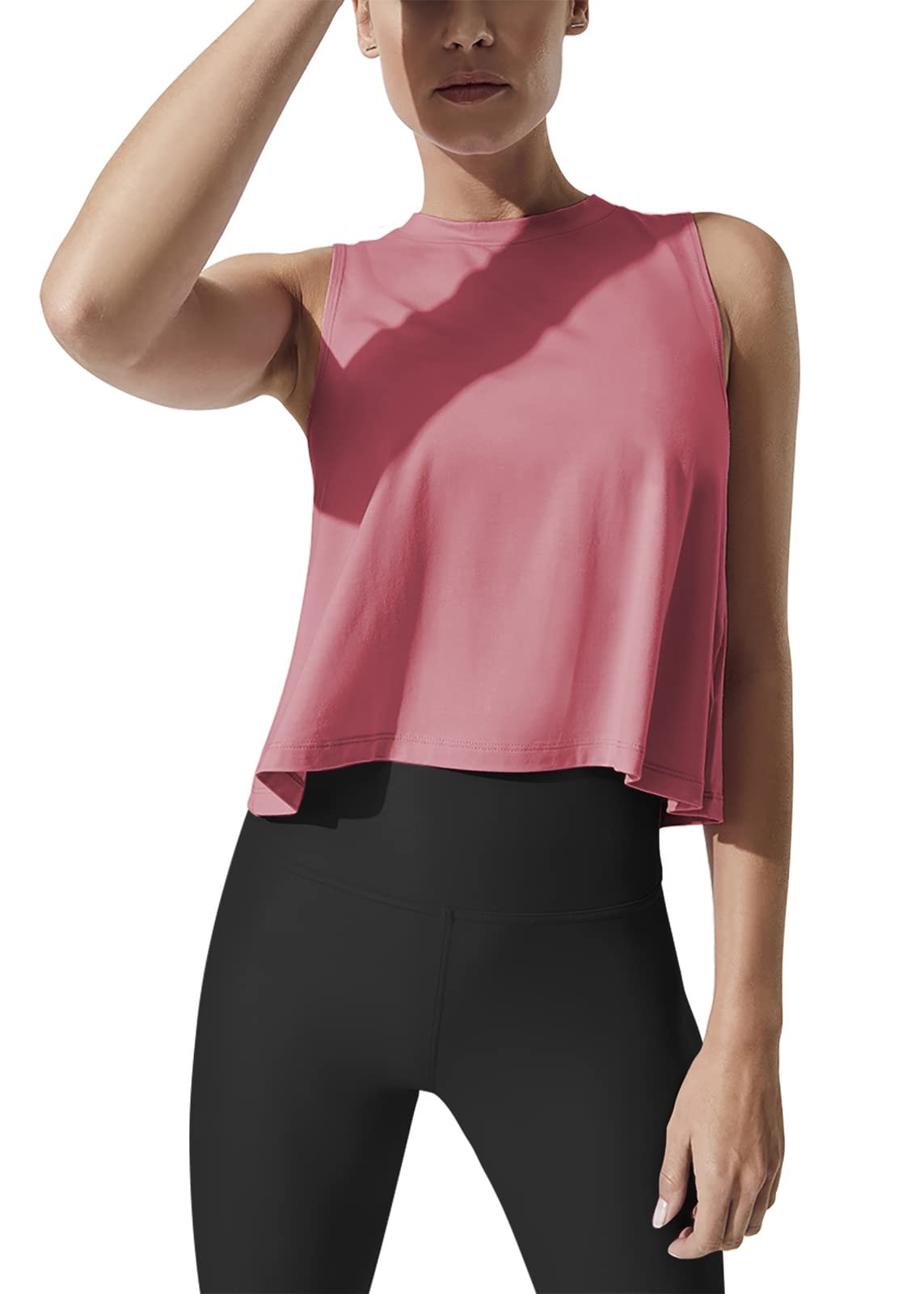 Women's Mippo Crop Tops - Breathable Workout Shirts & Flowy Cropped Tank Tops for Yoga, Running & Gym - Athletic Summer Fashion Tops