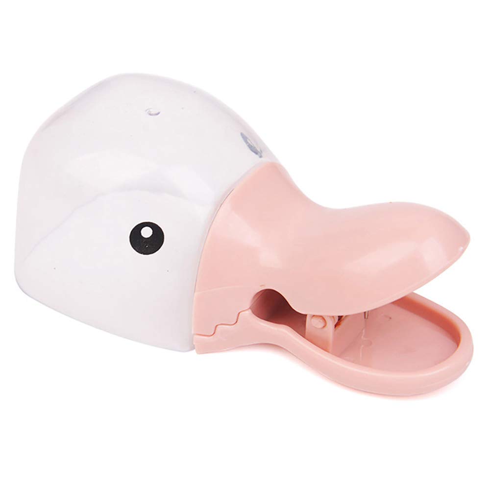 Duck-Shaped Plastic Pet Food Scoop - Measuring Spoon & Clip for Dog & Cat Food - Cute Pink Feeding Accessory for Easy Portion Control | Perfect for Travel, Home Use & Pet Bowls