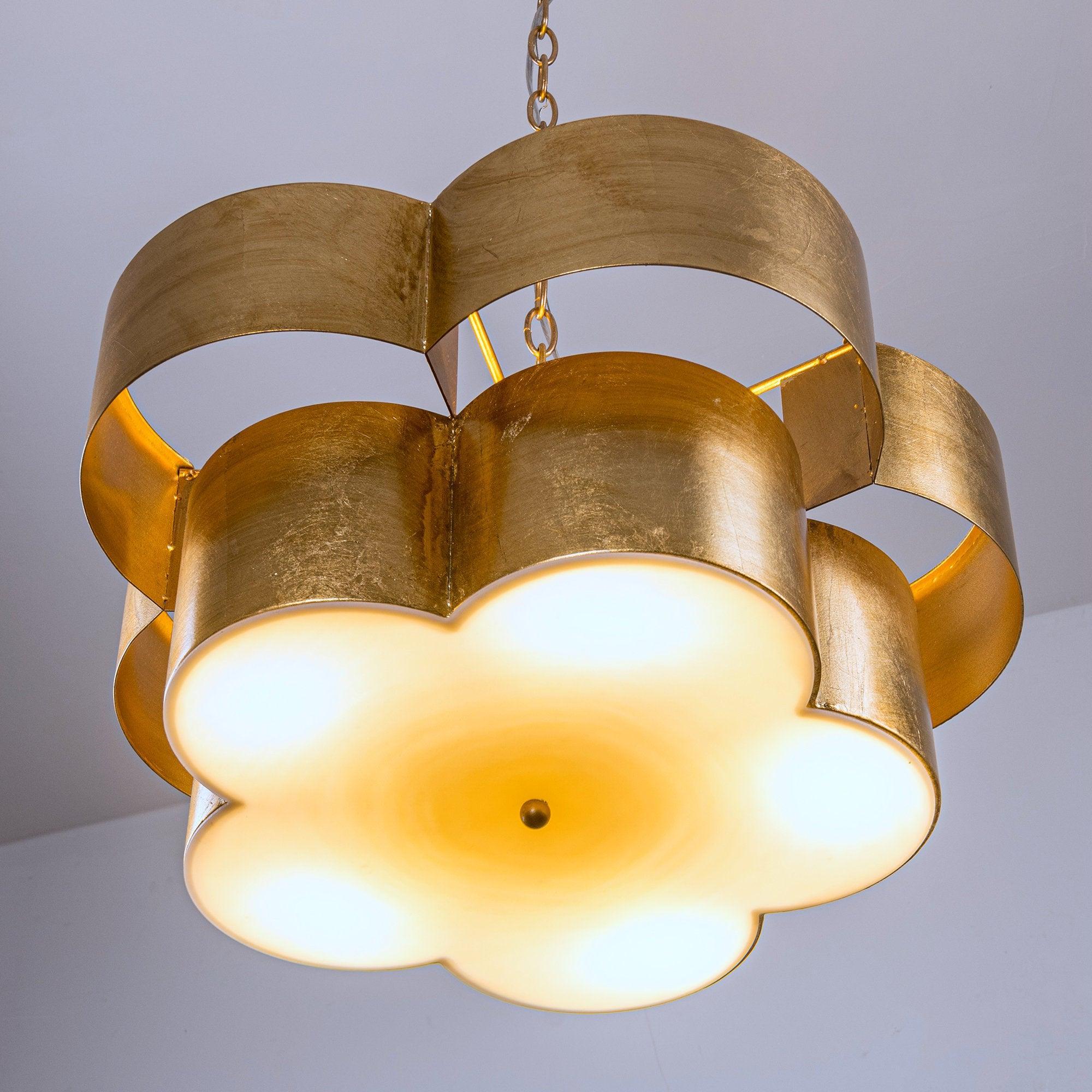 Golden 5-Light Iron Dry Rated Pendant Light Fixture - Perfect for Kitchen Island, Dining Room, and Entryway Lighting