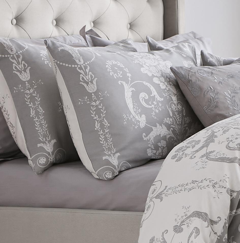 Laura Ashley Josette Duvet Cover Set - Queen Size, Steel Blue Floral Bedding Set with Pillow Shams, Soft & Breathable Cotton Blend - Perfect for Master Bedroom, Guest Room & Cozy Home Decor