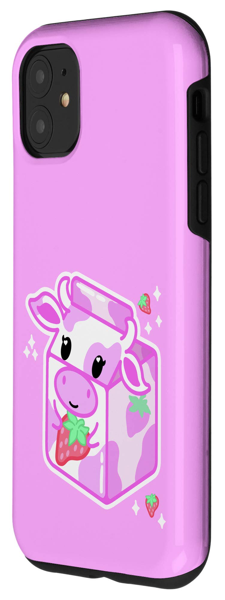 Cute Strawberry Milk Carton iPhone 11 Case - Kawaii Japanese Style Protective Cover for Girls - Perfect for School, Work & Everyday Use