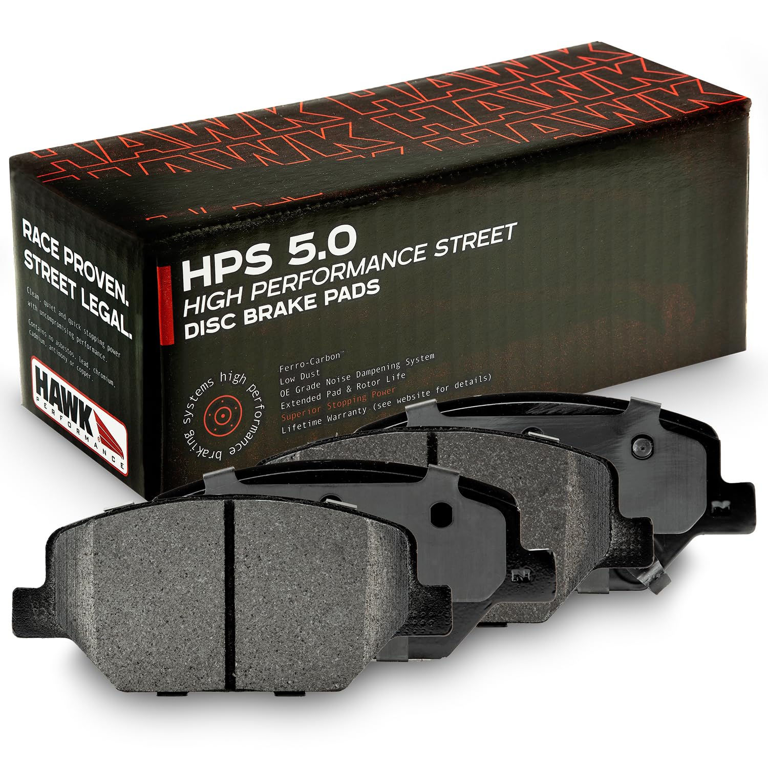 HB909B.660 HPS 5.0 High Performance Street Brake Pads for Cars & Trucks - Perfect for Daily Driving & City Commuting