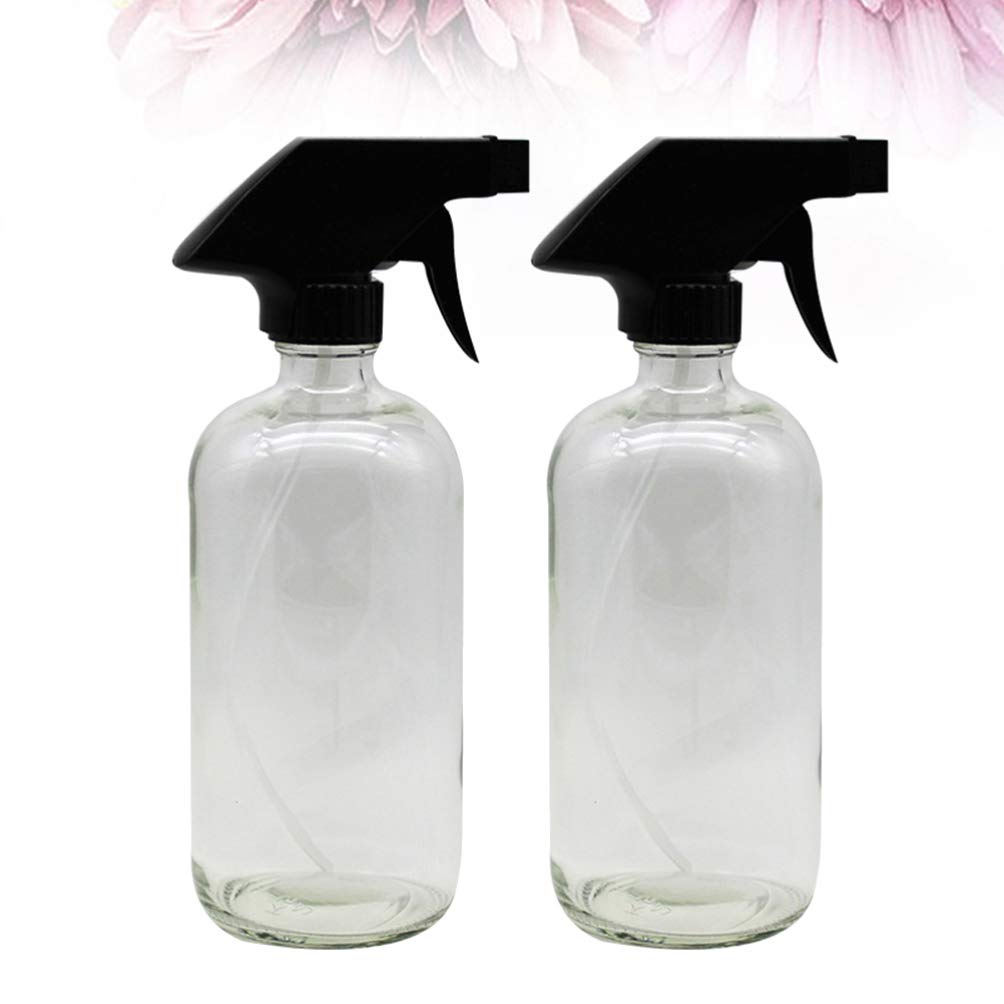 Lurrose 2-Pack 250ml Glass Spray Bottles - Refillable Essential Oil Bottles for Aromatherapy, Cleaning Products, Misting Plants | Trigger Sprayer with Fine Mist | Perfect for DIY, Home, Kitchen & Travel Use