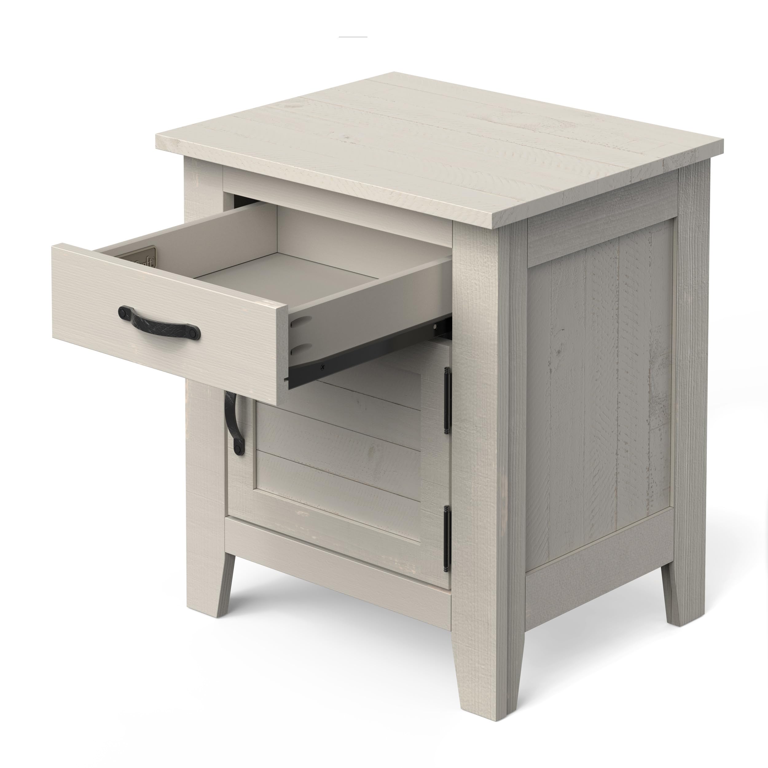 Child Craft Long Beach 1-Drawer Nightstand - Sturdy Pinewood Nursery or Bedroom Side Table with Large Storage Drawer, Non-Toxic Baby-Safe Pumice Finish - Perfect for Baby Rooms, Kids' Bedrooms & Guest Rooms