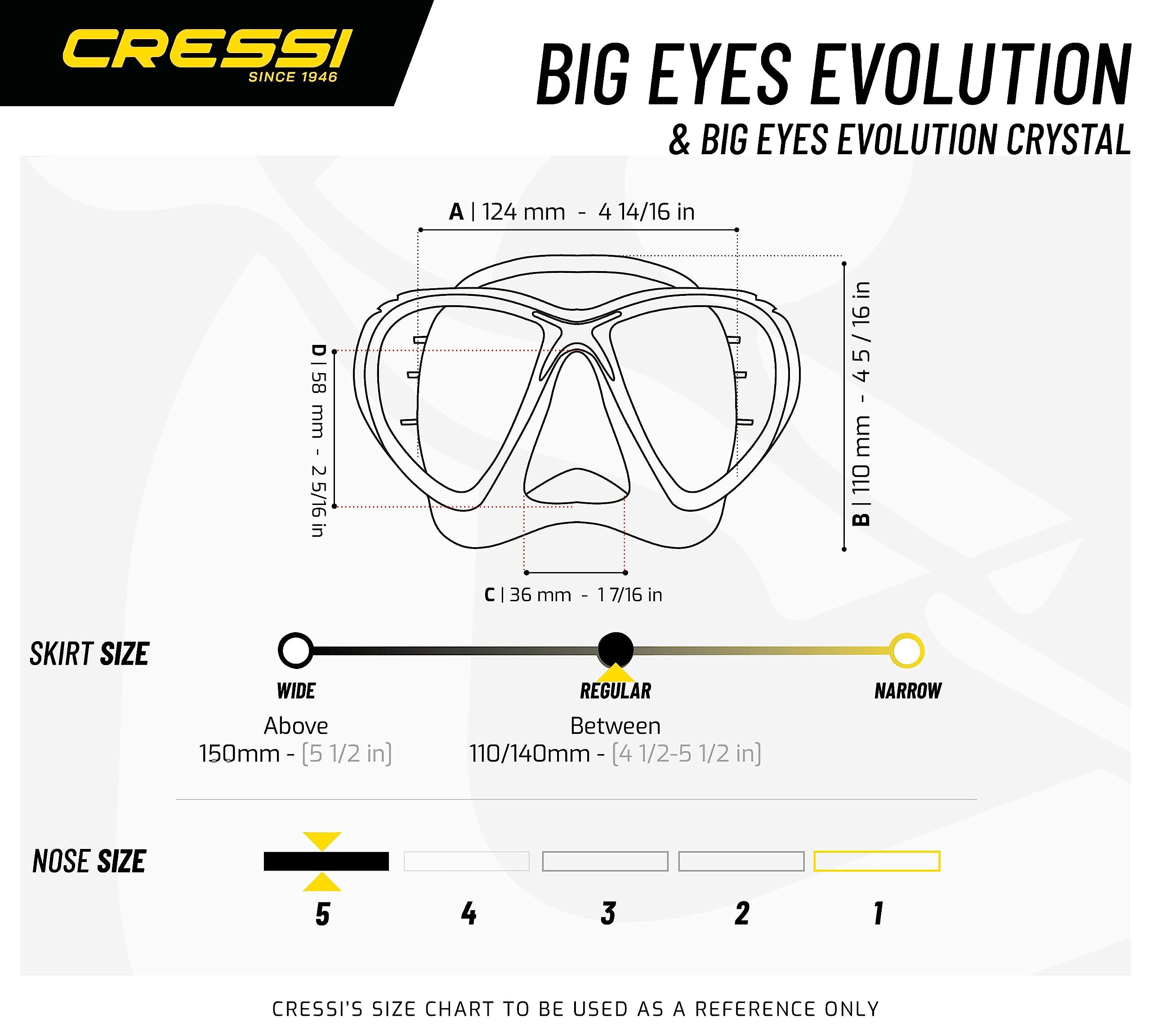 Cressi Scuba Diving Mask with Tear Drop Lenses - Enhanced Visibility for Underwater Exploration