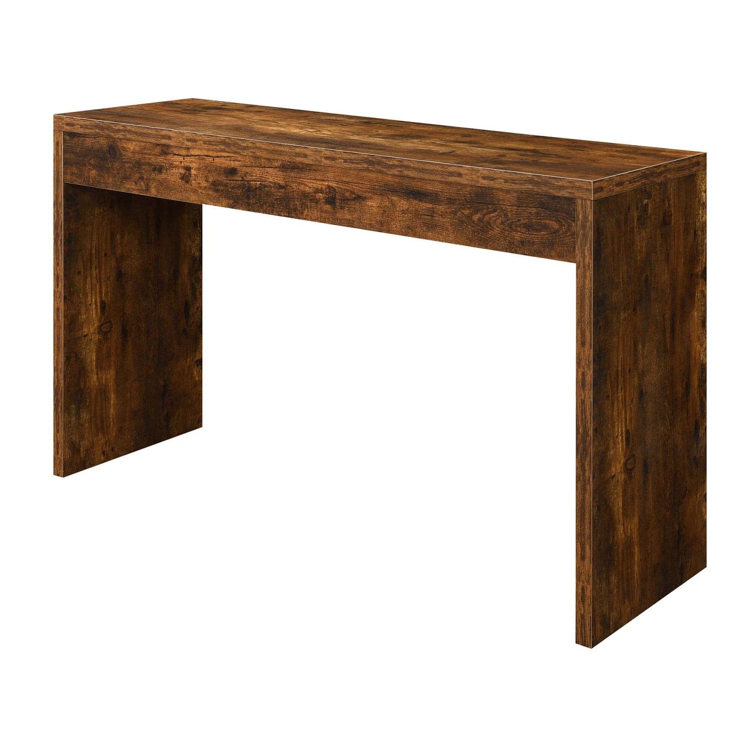 Convenience Concepts Northfield Hall Console Table & Desk in Barnwood Finish - Perfect for Entryway, Living Room, or Home Office Decor
