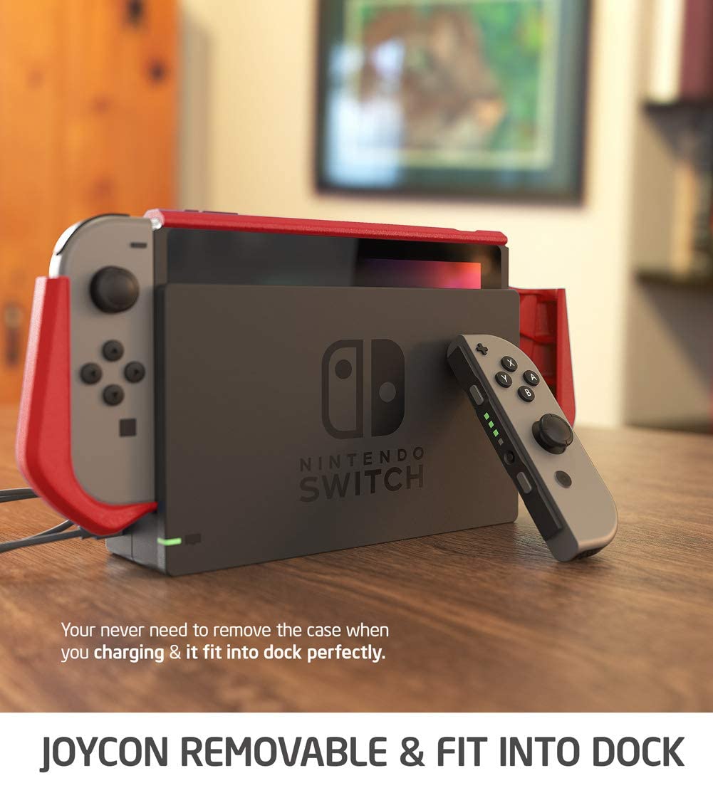 Mumba Protective Case for Nintendo Switch [Blade] - Ergonomic TPU Grip Cover Compatible with Nintendo Switch Console & Joy-Con Controllers (Red) - Perfect for Gaming, Travel, and Handheld Play