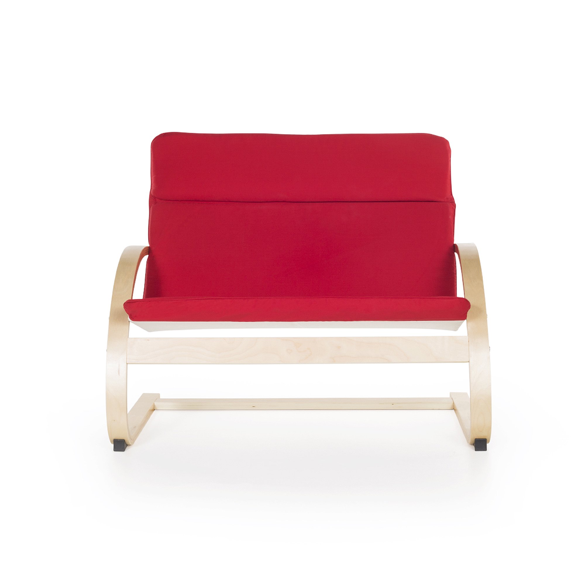 Guidecraft Nordic Kids Rocker Couch - Red Toddler Rocking Chair for Classroom, Playroom & Nursery - Durable & Comfortable Toddler Furniture for Reading, Relaxing & Playtime