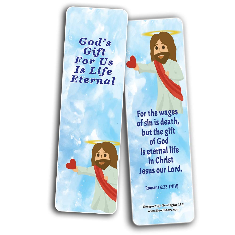 Bible Verse Bookmarks - 12-Pack Christian Gifts for Kids, Stocking Stuffers & Birthdays