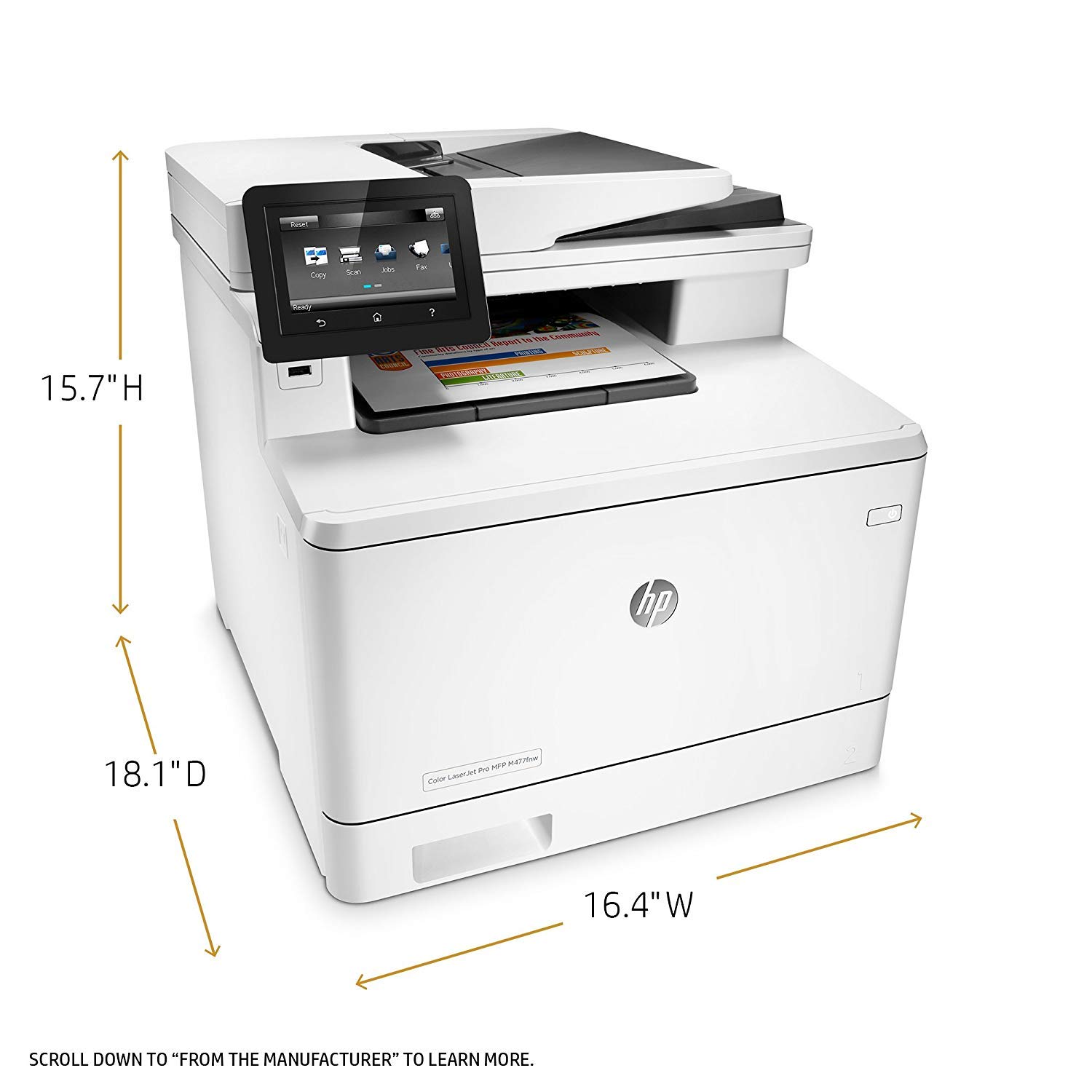 HP Laserjet Pro M477fnw Wireless Color Laser Printer - All-in-One with Copy, Scan, Fax | Built-in Ethernet & Mobile Printing | Refurbished (CF377A) | Perfect for Home Office & Small Business Productivity