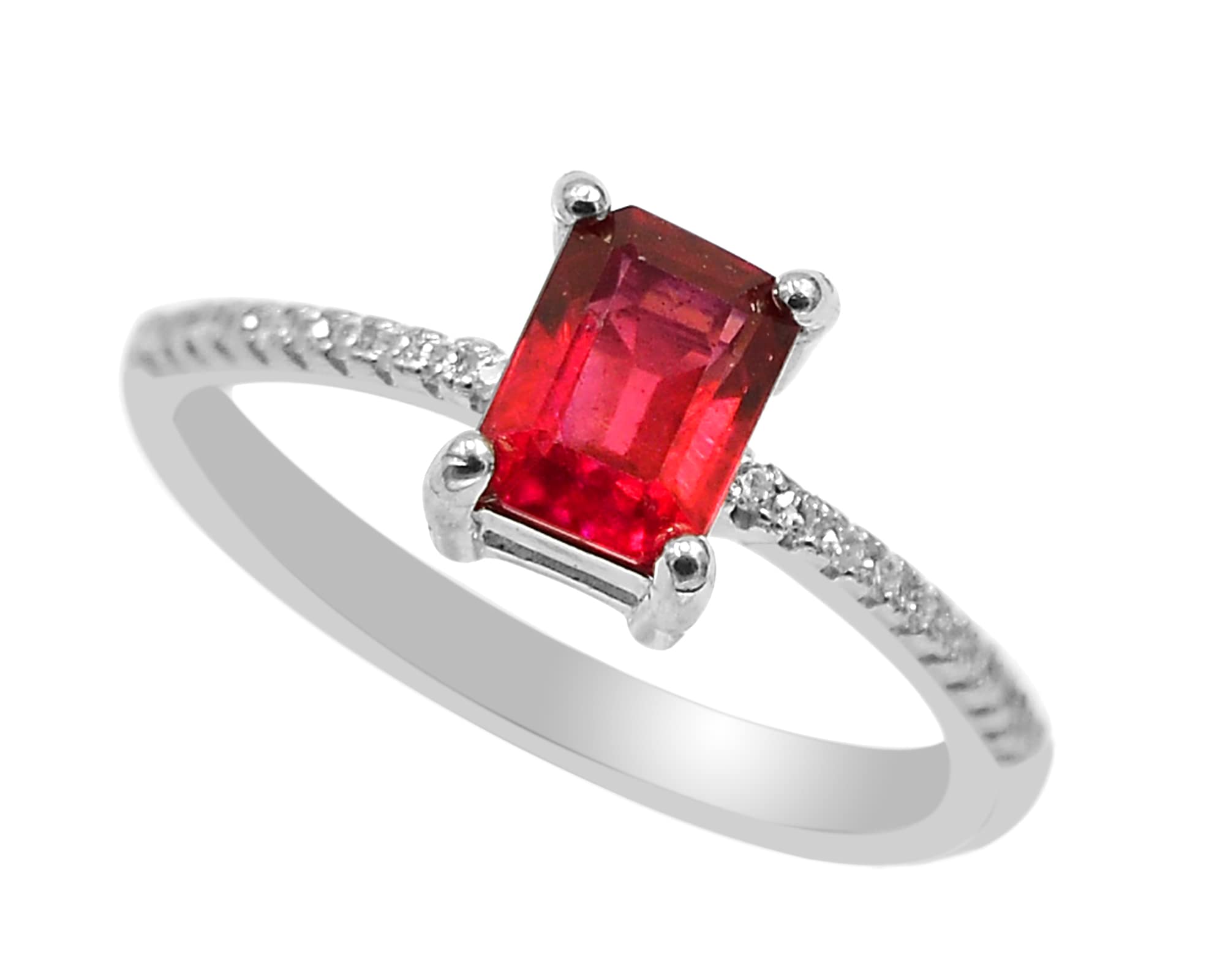 Natural Red Ruby Gemstone Jewelry Set - 925 Sterling Silver Ring, Earrings & Pendant for Women | July Birthstone, Unisex Proposal Gift, Christmas Present for Girlfriend | Perfect for Anniversaries, Weddings & Special Occasions