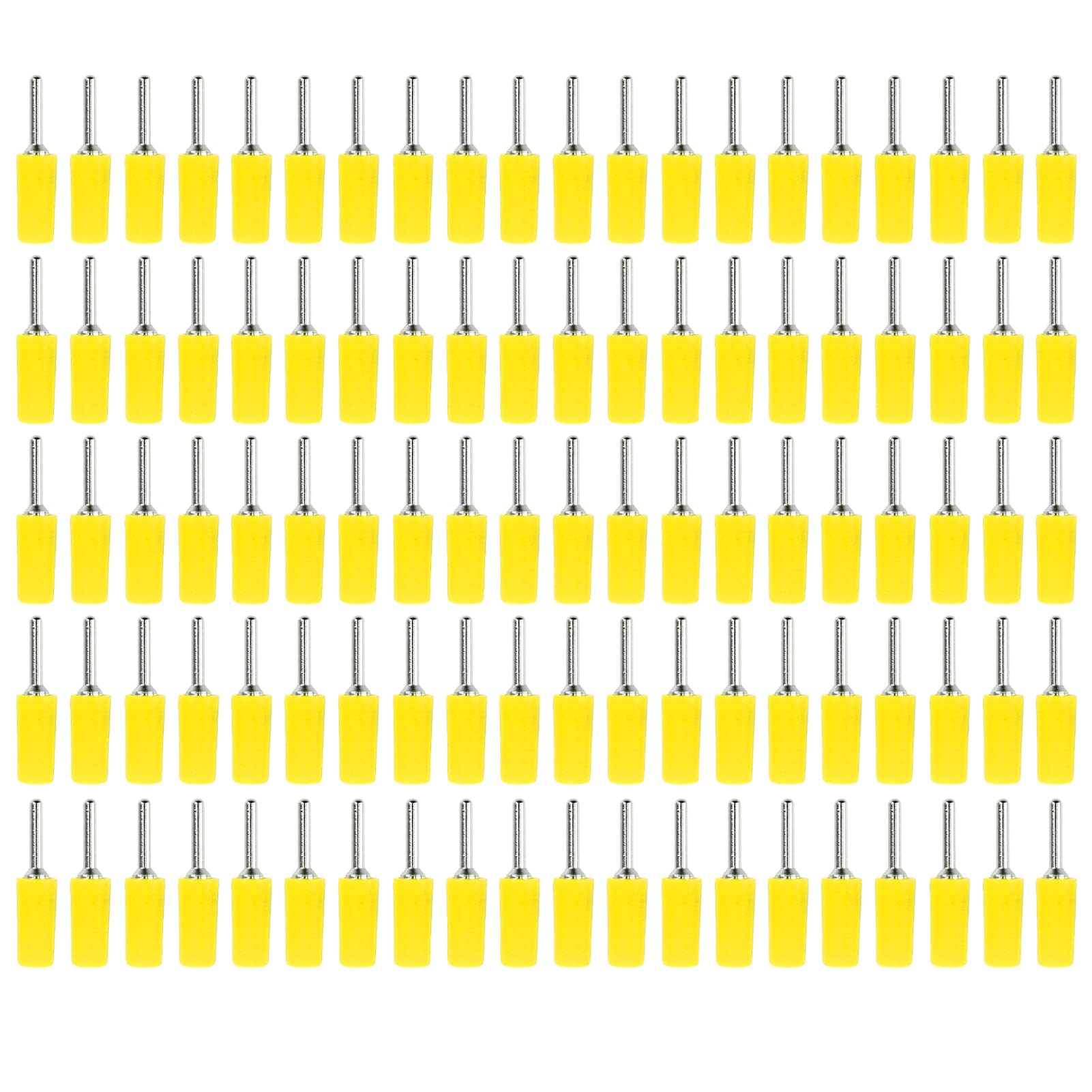 Tgoon 100Pcs Banana Plug Connectors - High Conductivity Straight Speaker Pins for Audio Equipment, Durable & Wear Resistant (Yellow) - Perfect for Home Theater, Studio Speakers, and DIY Audio Projects