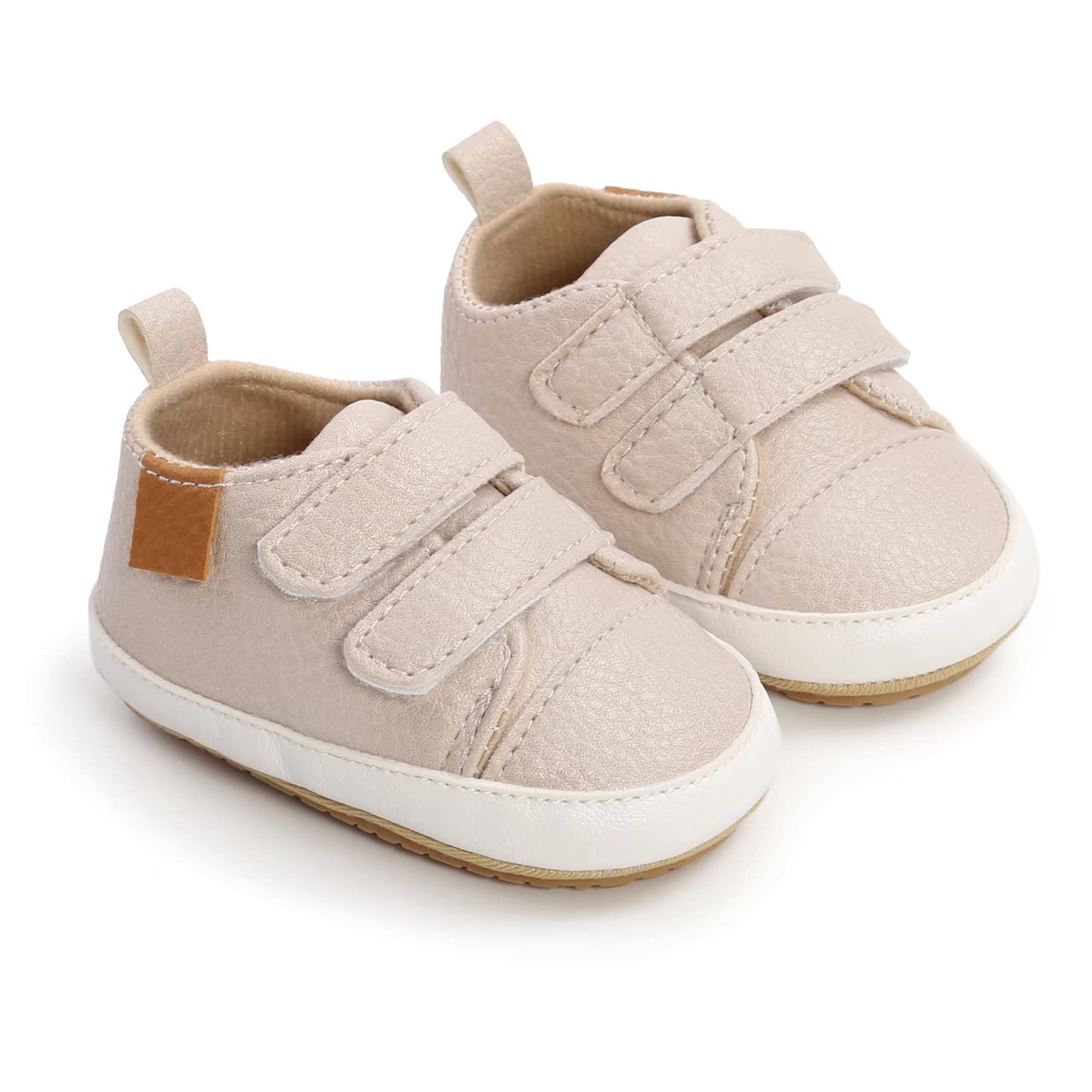 Non-Slip Rubber Sole High-Top PU Leather Sneakers - First Walking Shoes for Baby Boys & Girls | Toddler Crib Shoes & Newborn Loafers | Perfect for Indoor Play & Outdoor Adventures