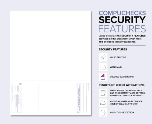 Business Voucher Check Stock - 1000 Sheets Laser Printer Checks with Bottom Check Design in Blue Marble | Perfect for Office Accounting, Payroll & Small Business Financial Management