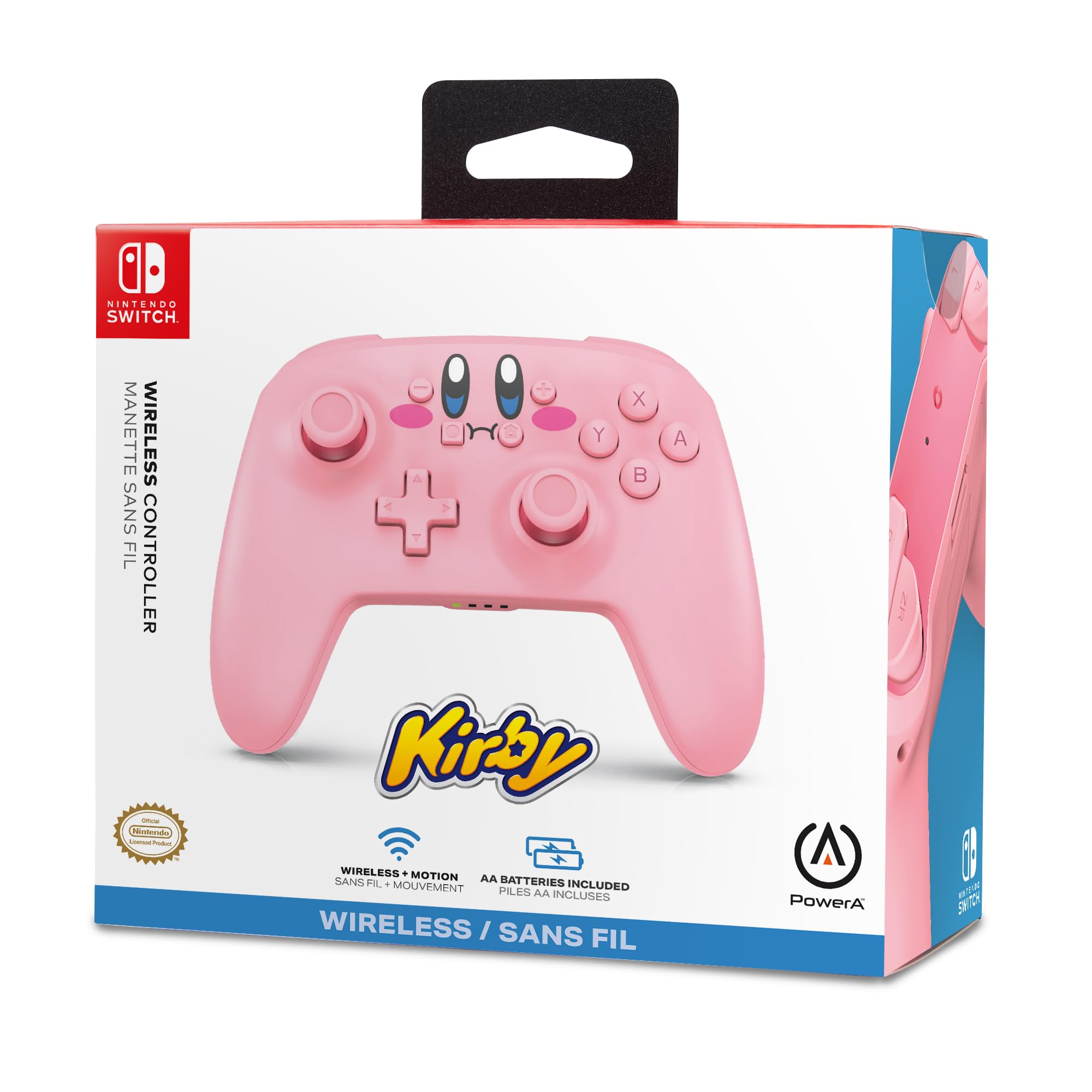 PowerA Wireless Controller for Nintendo Switch – Kirby Mouthful | Compatible with Nintendo Switch OLED & Lite | Bluetooth Gamepad with Motion Controls | Officially Licensed | Perfect for Multiplayer Gaming & Family Fun