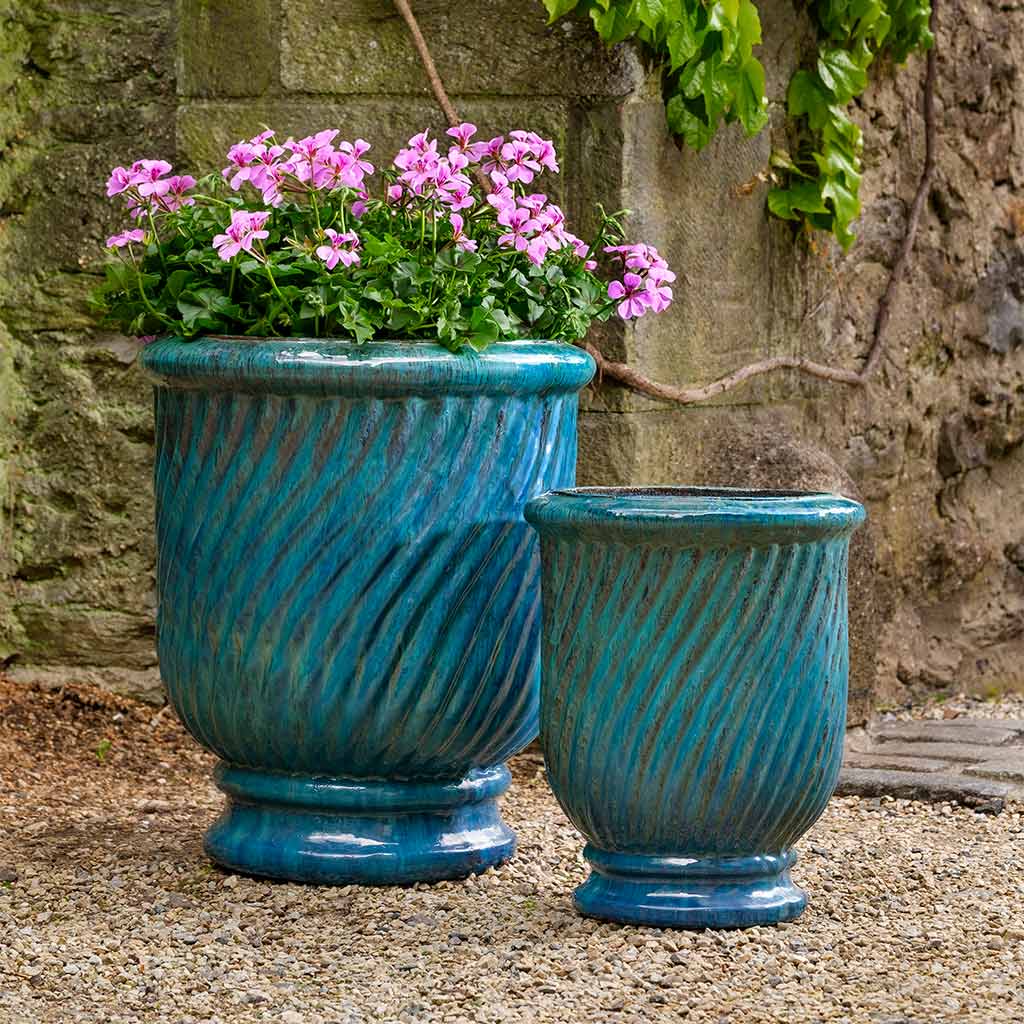 Campania International Beausoleil Planter Set of 2 - Mediterranean Style Outdoor Garden Planters for Patio, Deck & Porch Decor