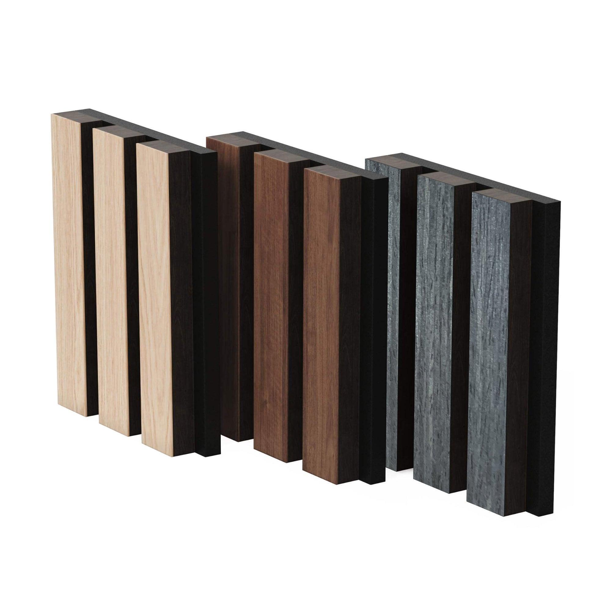 4-Piece Acoustic Wood Wall Panels - Natural Veneer Soundproofing for Home Theater, Studio & Office Decor