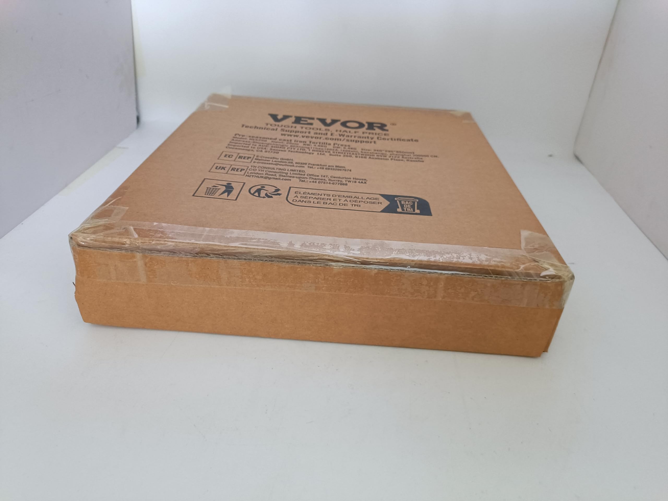 VEVOR 10 Inch Cast Iron Tortilla Press & Roti Maker - Heavy Duty Pre-Seasoned Tortilladora for Flour Tortillas, Tawa, Pataconera - Includes 100 Parchment Papers - Perfect for Mexican Cuisine, Indian Roti, Home Cooking & Restaurant Use