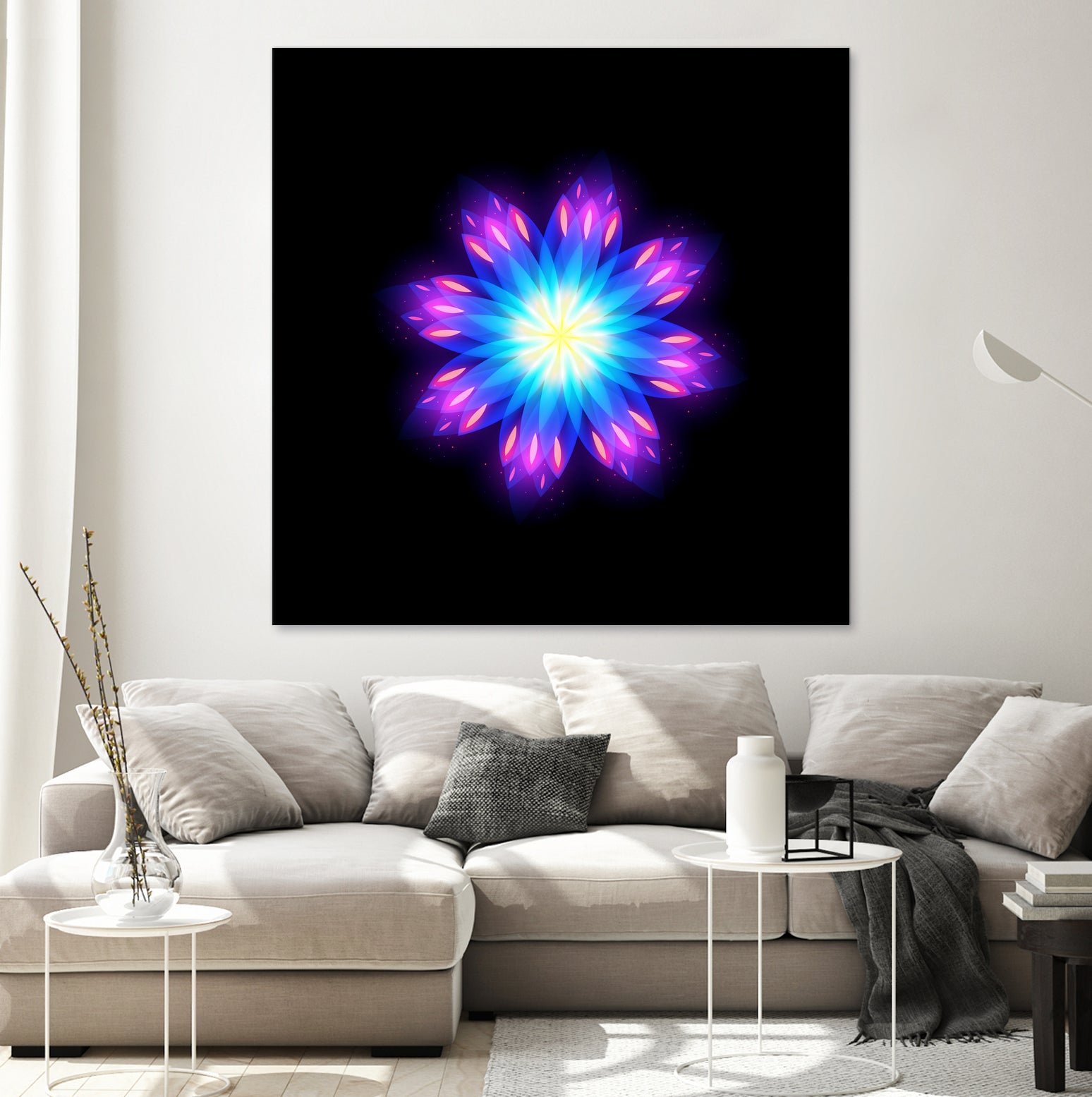 Abstract Flower Wall Art - Modern Floral Canvas Print for Home & Office Decor | Perfect for Living Room, Bedroom, and Workspace
