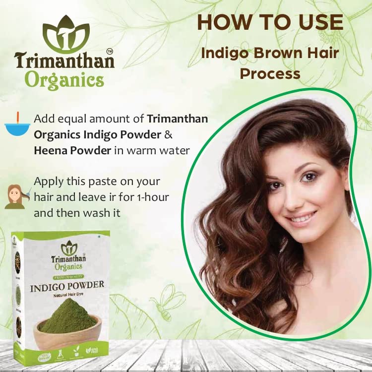 Trimanthan Organics Indigo Powder for Hair - 900g Black Triple-Sifted Microfine Indigofera Tinctoria Powder | Stops Premature Greying & Repairs Damaged Hair | Natural Hair Dye for DIY Henna, Coloring, & Hair Care Treatments