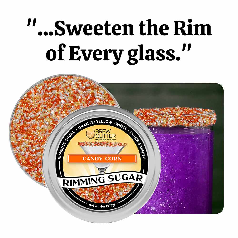 Halloween Candy Corn Rimming Sugar for Cocktails & Desserts - Sweet Edible Decor for Drinks, Cakes & Baking