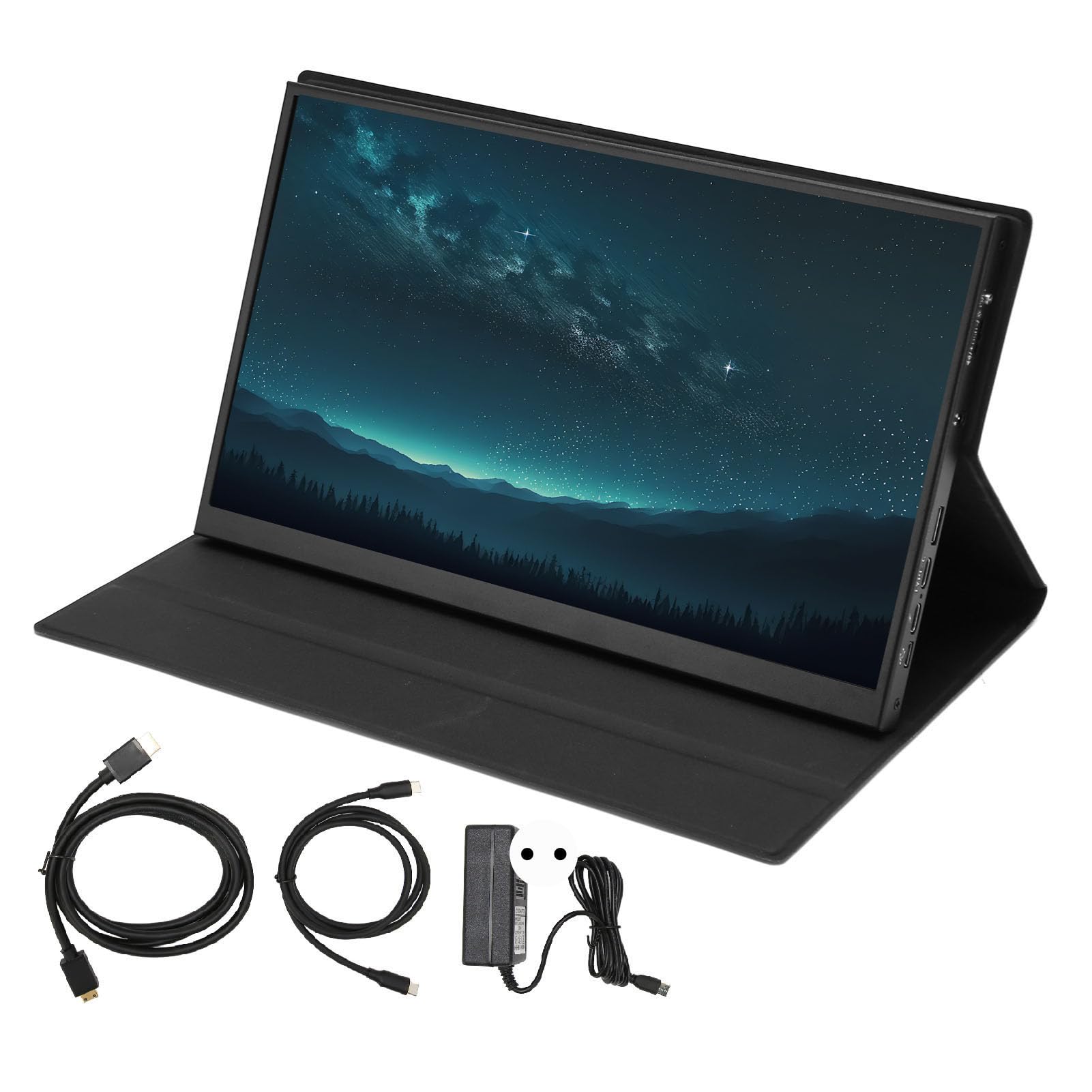 11.6 Inch Portable Travel Monitor with USB-C & 100-240V Power - Ultra Slim HDMI Display for Laptop, Gaming & Business (European Plug) - Perfect for Remote Work, Gaming On-The-Go & Business Presentations