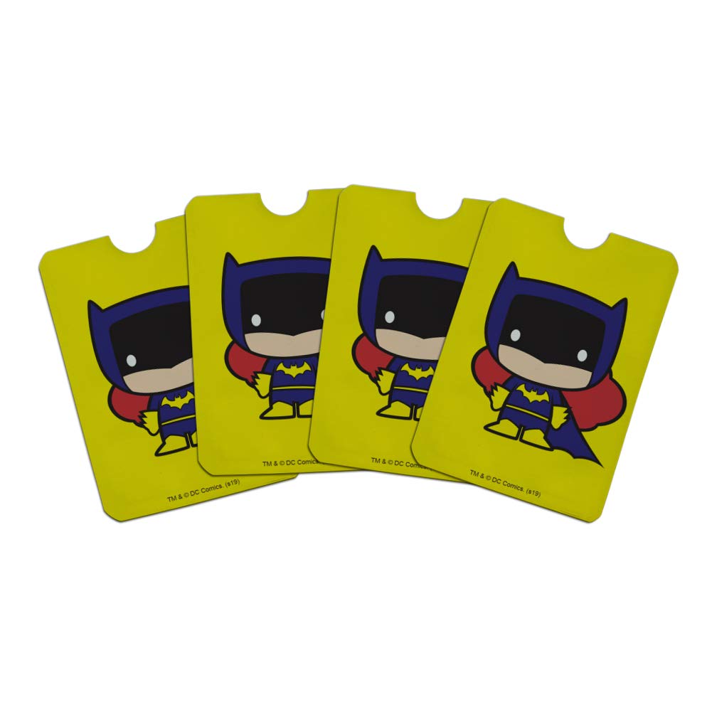 Batman & Batgirl Cute Chibi RFID Blocking Credit Card Holder Set of 4 - Protect Cards from Skimming - Perfect for Wallets, Purses & Travel Security