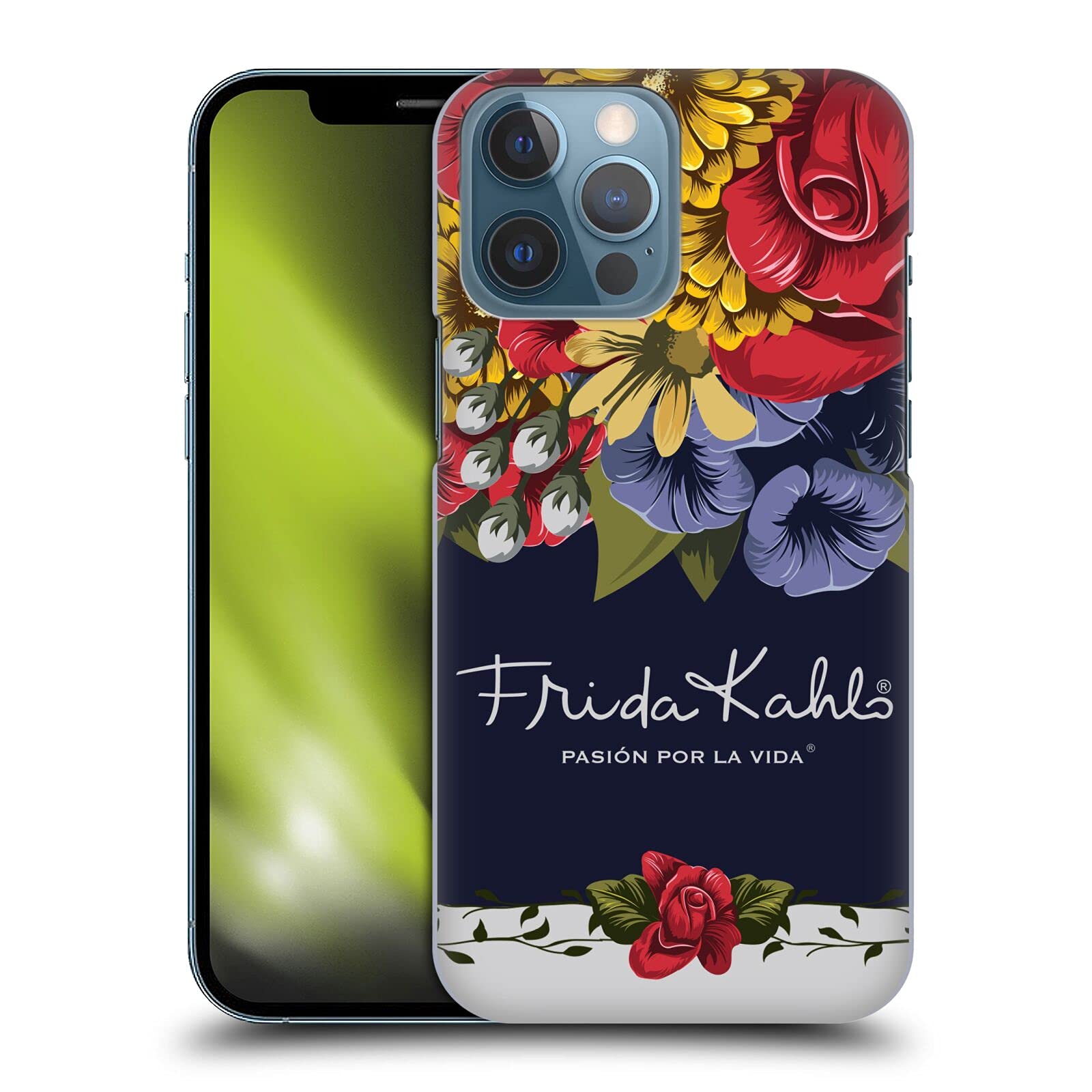 Officially Licensed Frida Kahlo Floral Hard Case for iPhone 13 Pro Max - Vibrant Red Flower Design, Durable Protection | Perfect Gift for Art Lovers & Frida Kahlo Fans