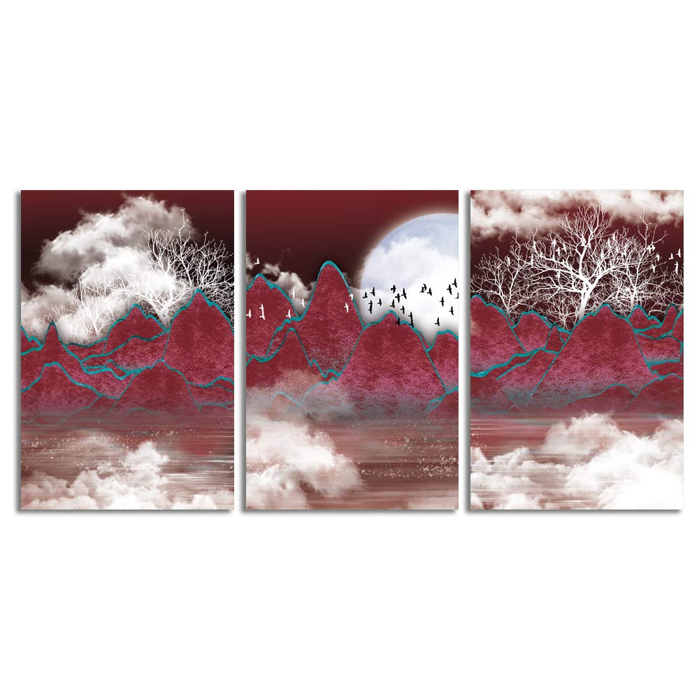 3-Panel Abstract Chinese Landscape Canvas Wall Art - 24