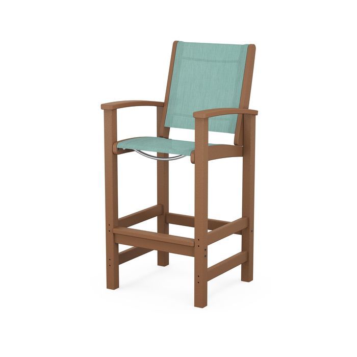 POLYWOOD Coastal Bar Chair - Outdoor & Indoor Bar Stool, Weather-Resistant, Durable, Comfortable - Perfect for Patio, Deck, Kitchen, and Poolside Use