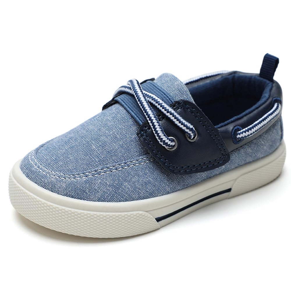 Tombik Toddler Boys & Girls Boat Shoes - Kids Canvas Sneakers for Toddler & Little Kid - Comfortable Non-Slip Casual Shoes for Playground, Beach & Everyday Wear