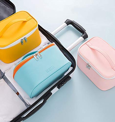 Bilvana Faux Leather Makeup Bag for Women - Waterproof & Washable Travel Cosmetic Organizer with Zipper - Perfect Gift for Girls, Women - Ideal for Travel, Gym, Work & Daily Use