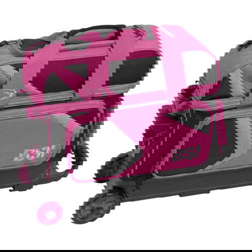 BSI Dash Double Roller Bowling Bag - Black & Pink for Women & Men - Perfect for League Play, Tournaments & Travel