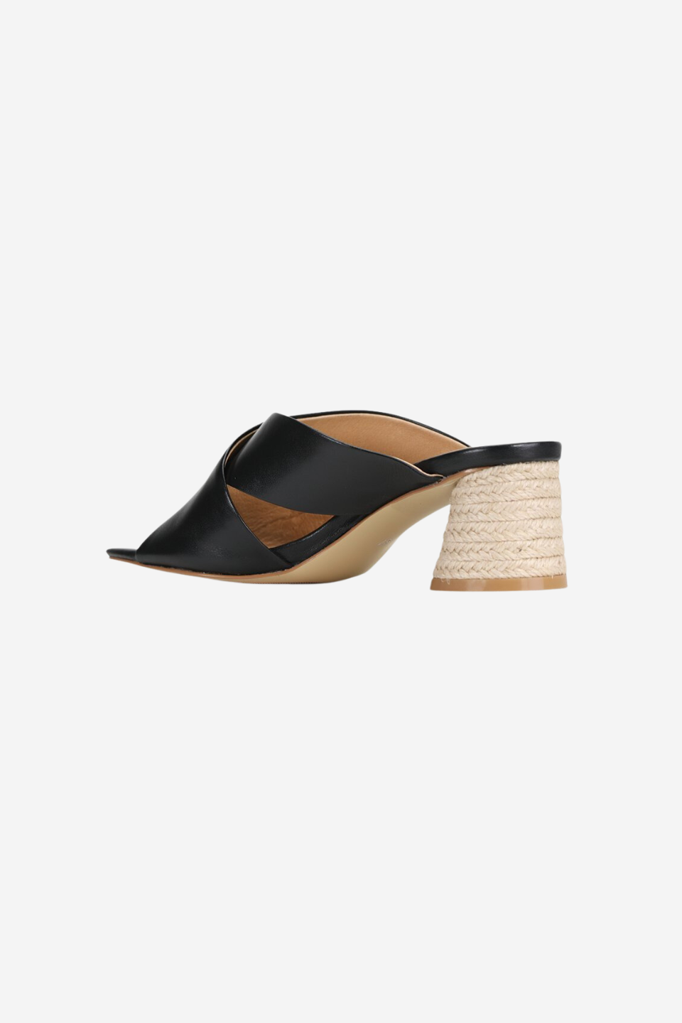 Petora Black Cross Leather Mule Shoes for Women - Comfortable Slip-On Loafers with Stylish Cross Strap Design - Perfect for Office, Casual Outings & Travel