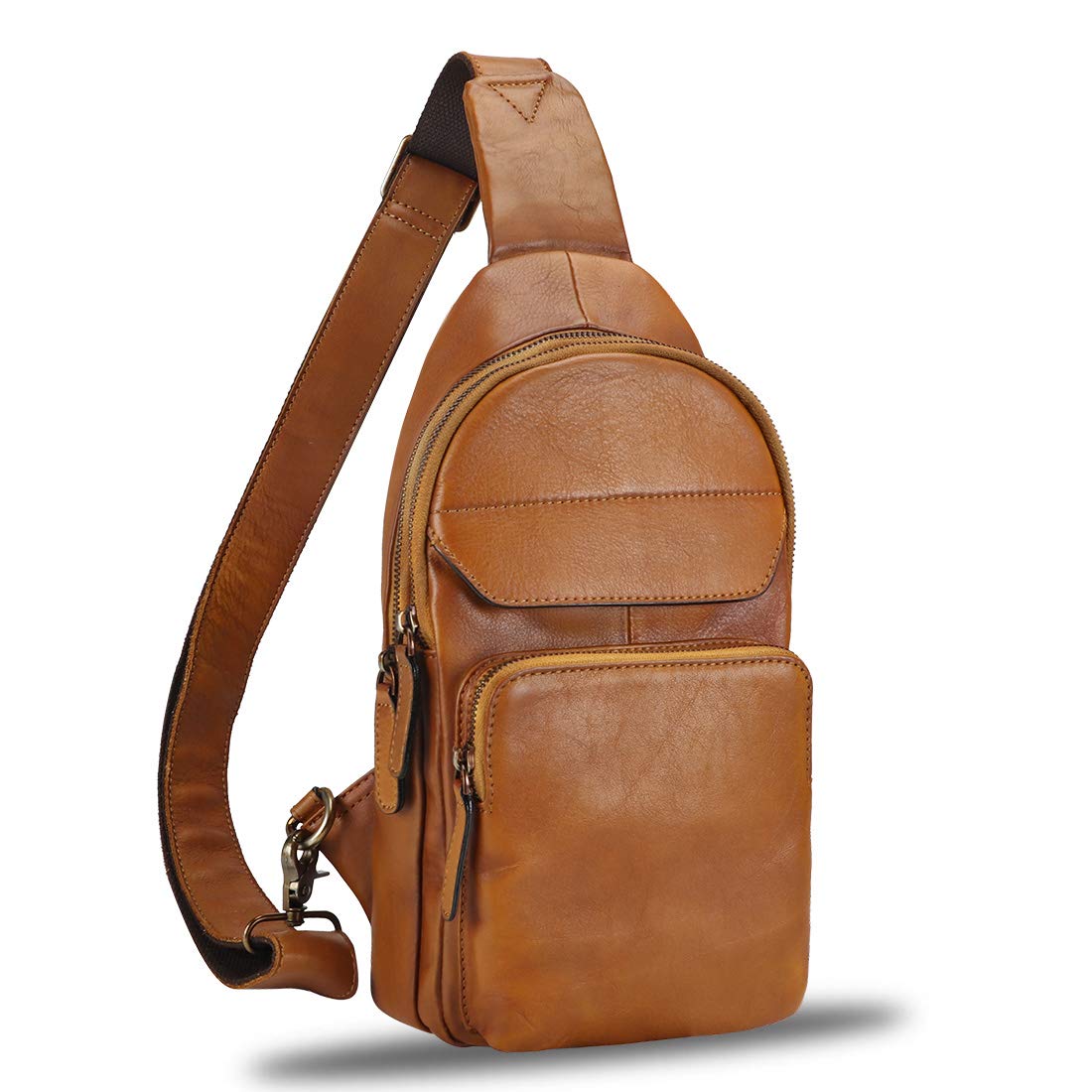 Genuine Leather Crossbody Sling Bag - Handmade Vintage Shoulder Purse for Women & Men - Perfect for Hiking, Travel, Work & Daily Use