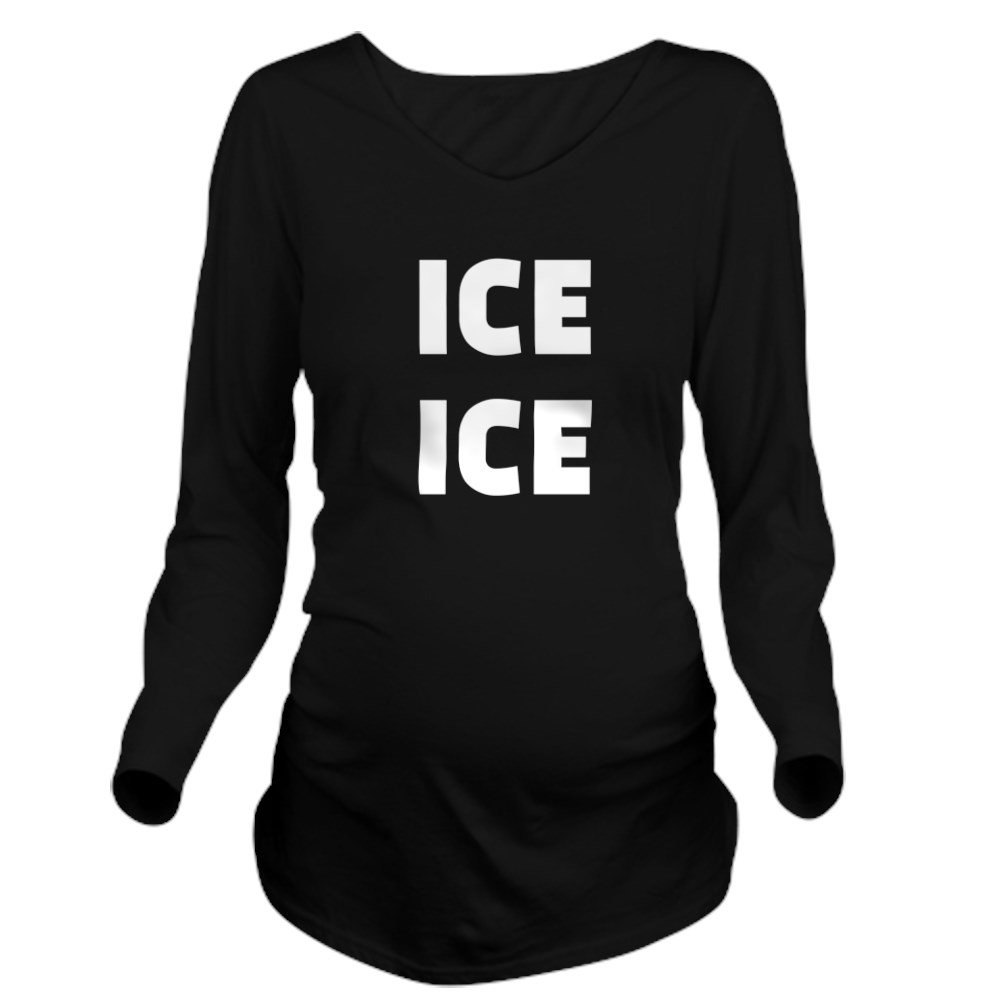 Ice Ice Baby Long Sleeve Maternity T-Shirt - Comfortable Pregnancy Tee for Women - Perfect for Casual Wear, Baby Showers & Maternity Photos